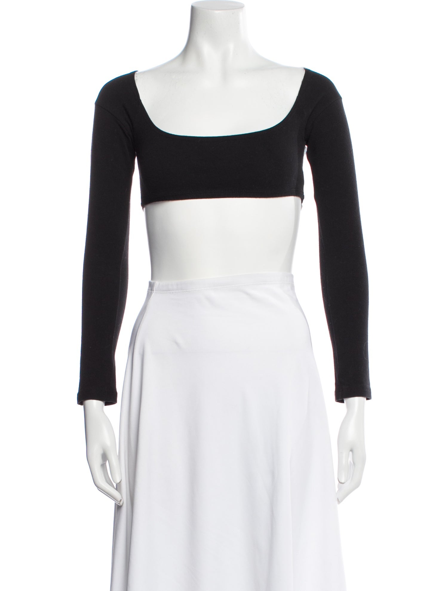 Gil Rodriguez Square Neckline Three-Quarter Sleeve Crop Top