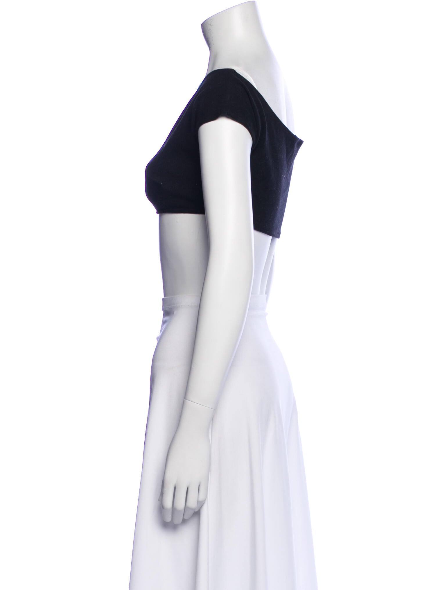 Gil Rodriguez Bateau Neckline Short Sleeve Crop Top