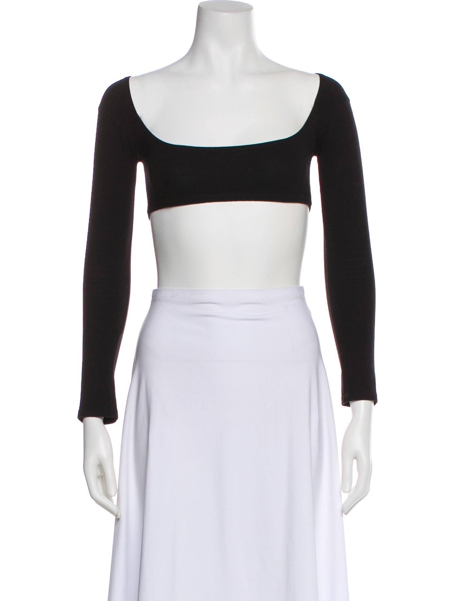 Gil Rodriguez Square Neckline Three-Quarter Sleeve Crop Top