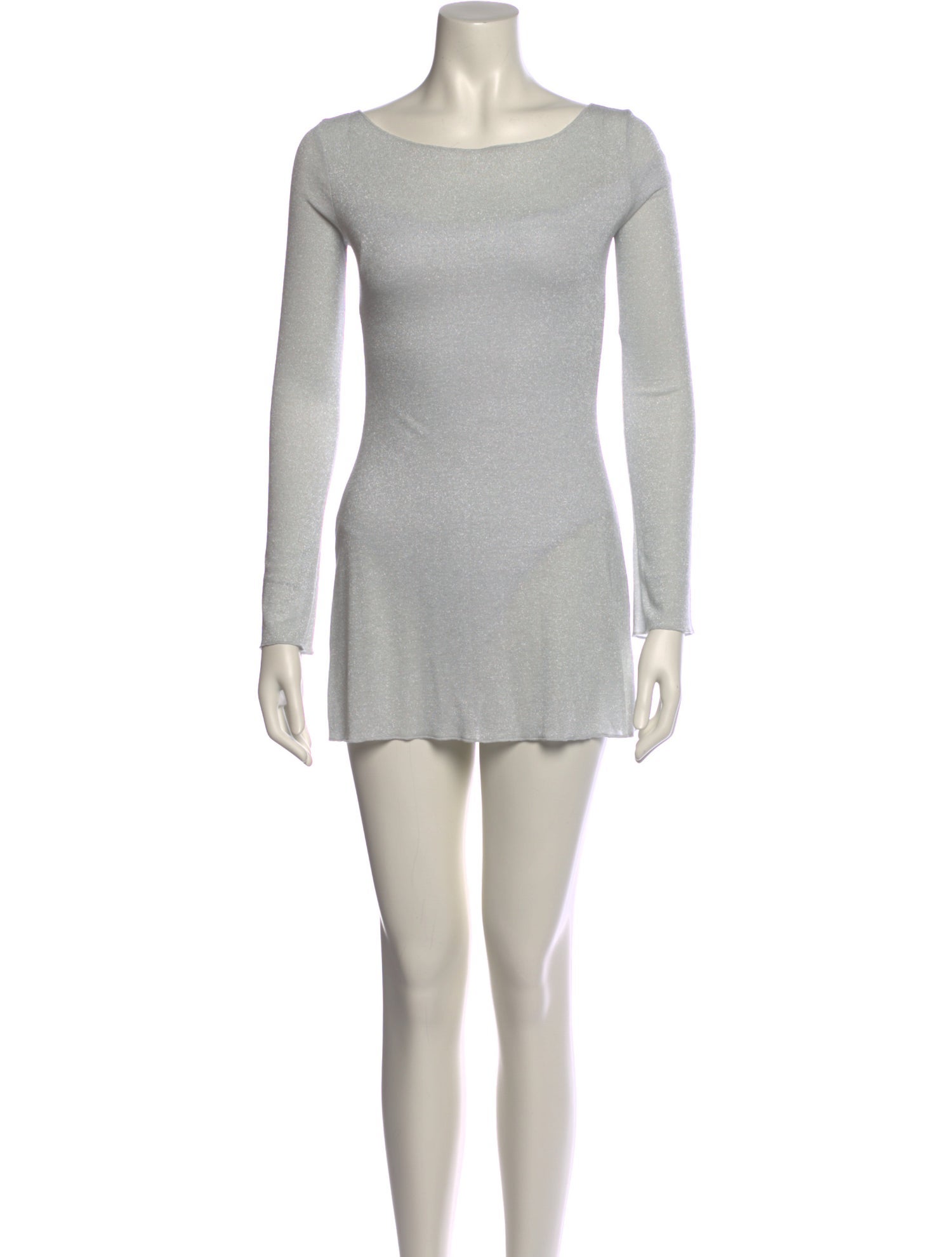 Gil Rodriguez Bateau Neckline Mini Dress