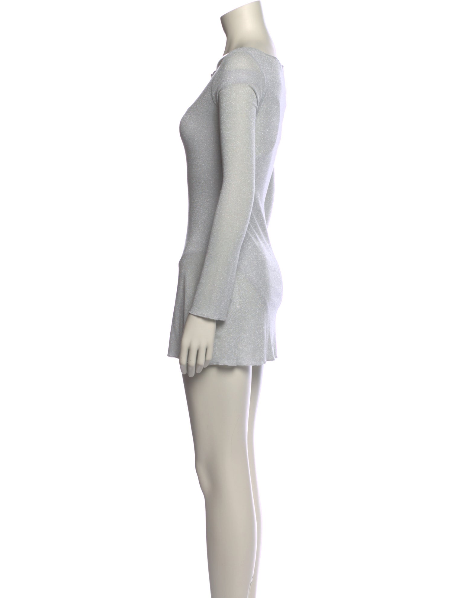 Gil Rodriguez Bateau Neckline Mini Dress