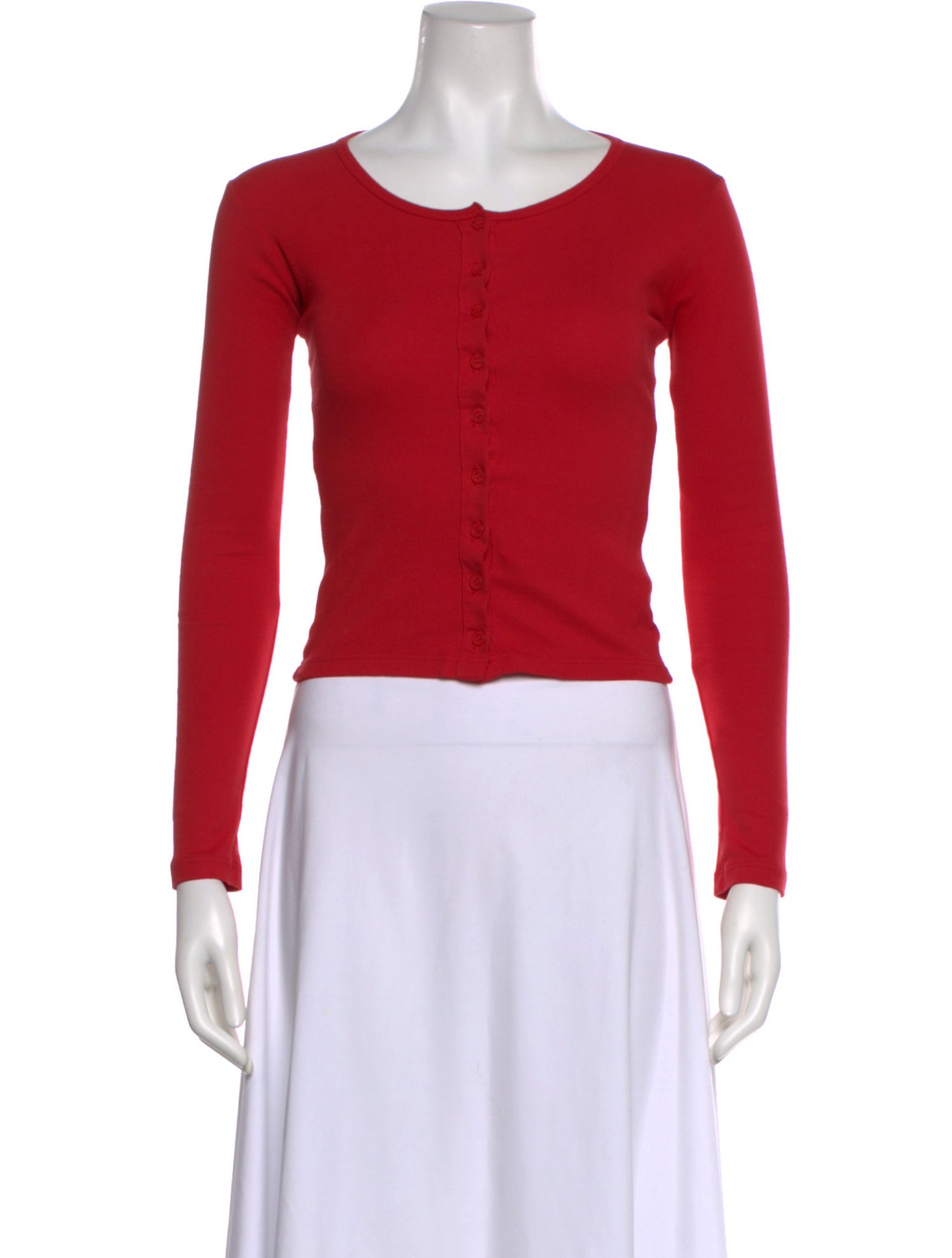 Gil Rodriguez Scoop Neck Long Sleeve Crop Top