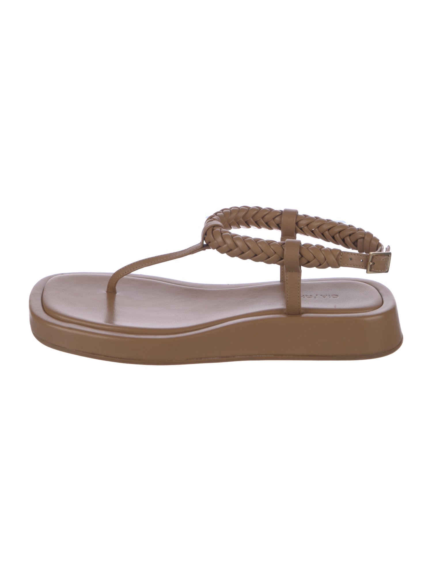 GIA/RHW Leather Braided Accents T-Strap Sandals