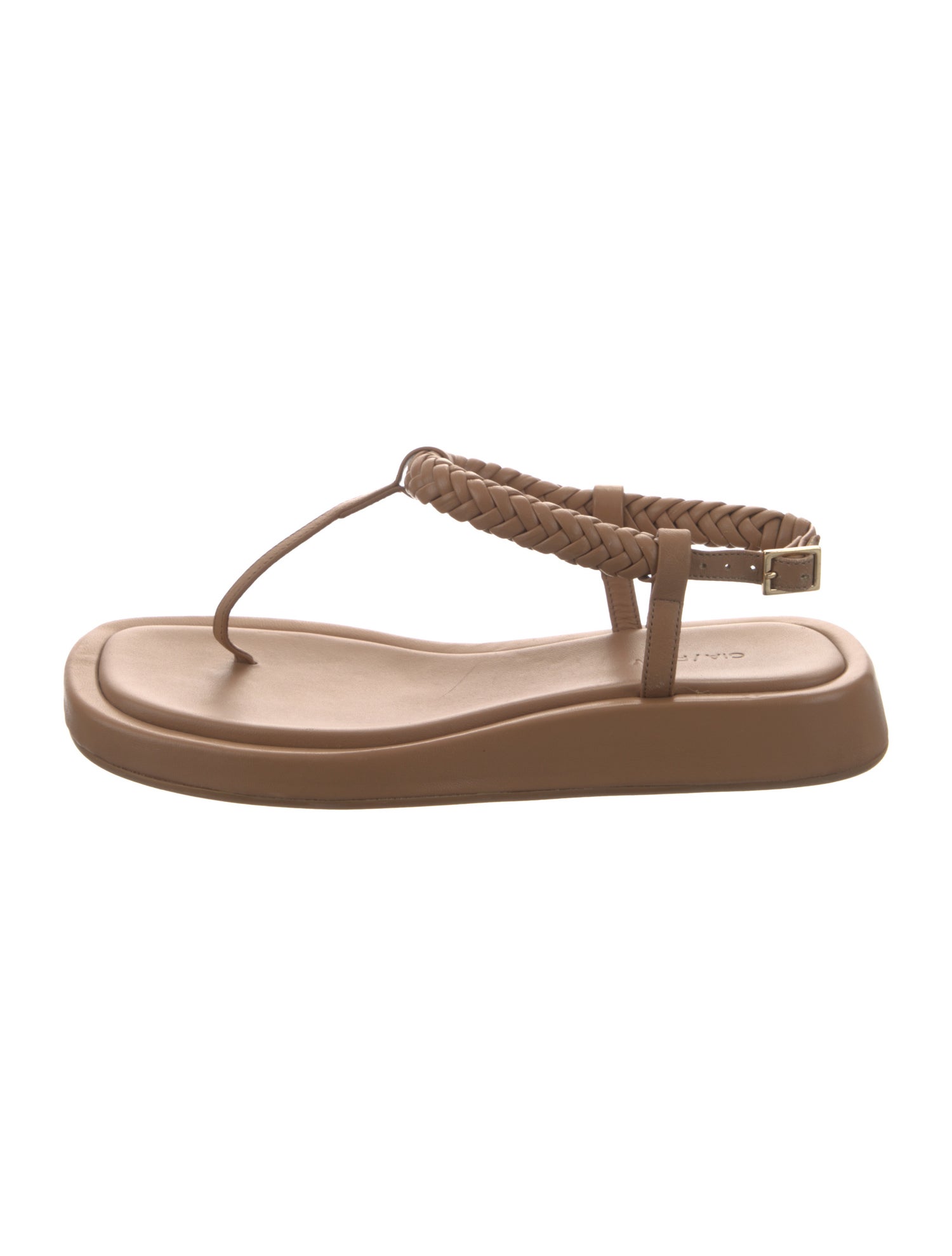 GIA/RHW Leather Braided Accents T-Strap Sandals