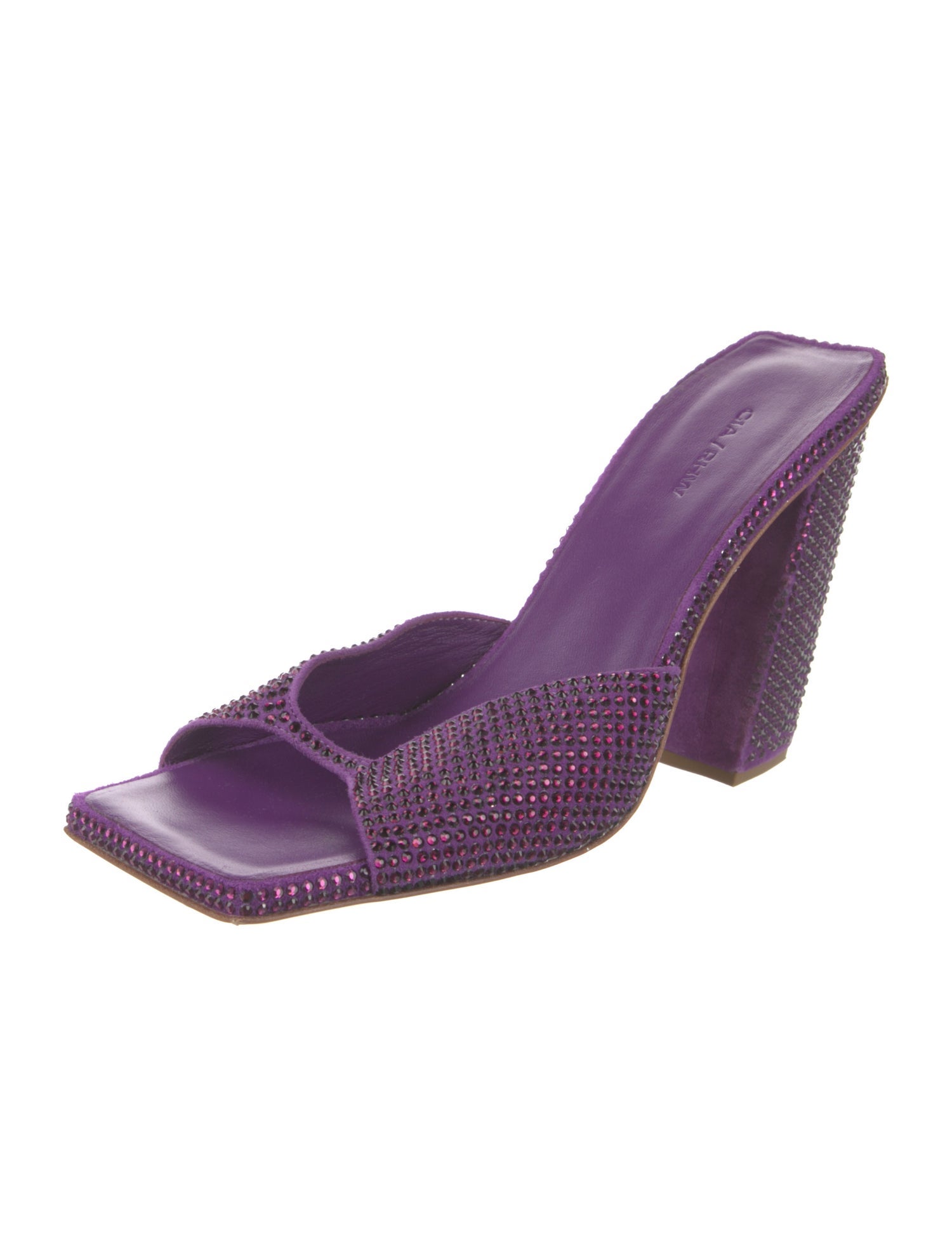 GIA/RHW Suede Crystal Embellishments Slides