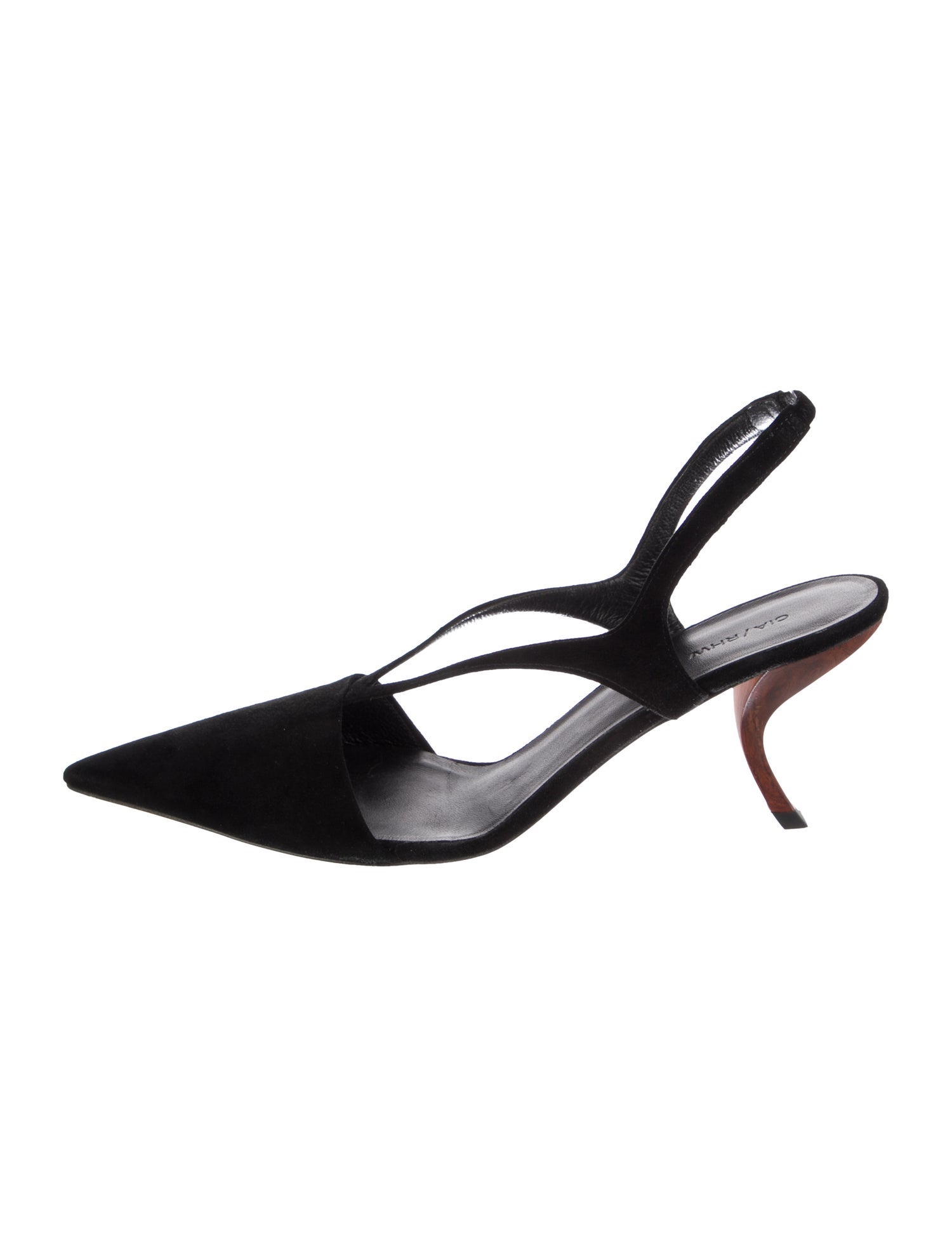 GIA/RHW Suede Leather Trim Embellishment Slingback Pumps