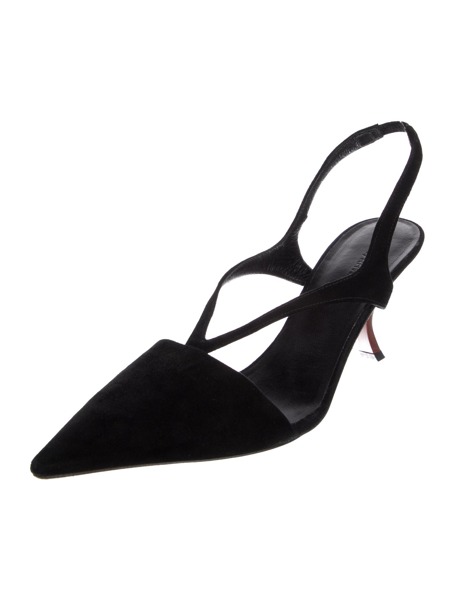 GIA/RHW Suede Leather Trim Embellishment Slingback Pumps