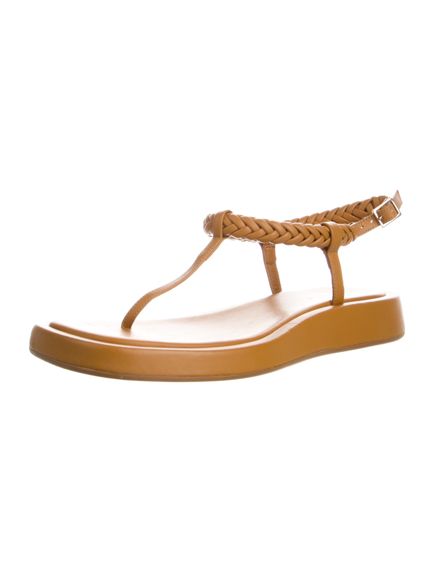 GIA/RHW Suede Braided Accents T-Strap Sandals