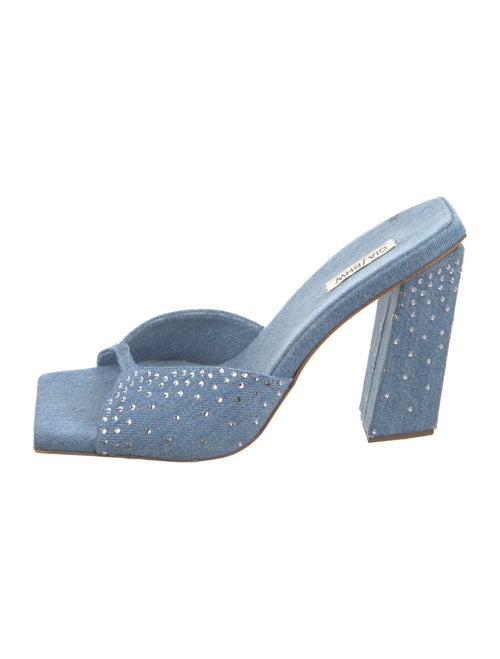 GIA/RHW Denim Crystal Embellishments Slides