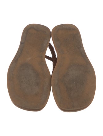 GIA/RHW Leather Braided Accents T-Strap Sandals