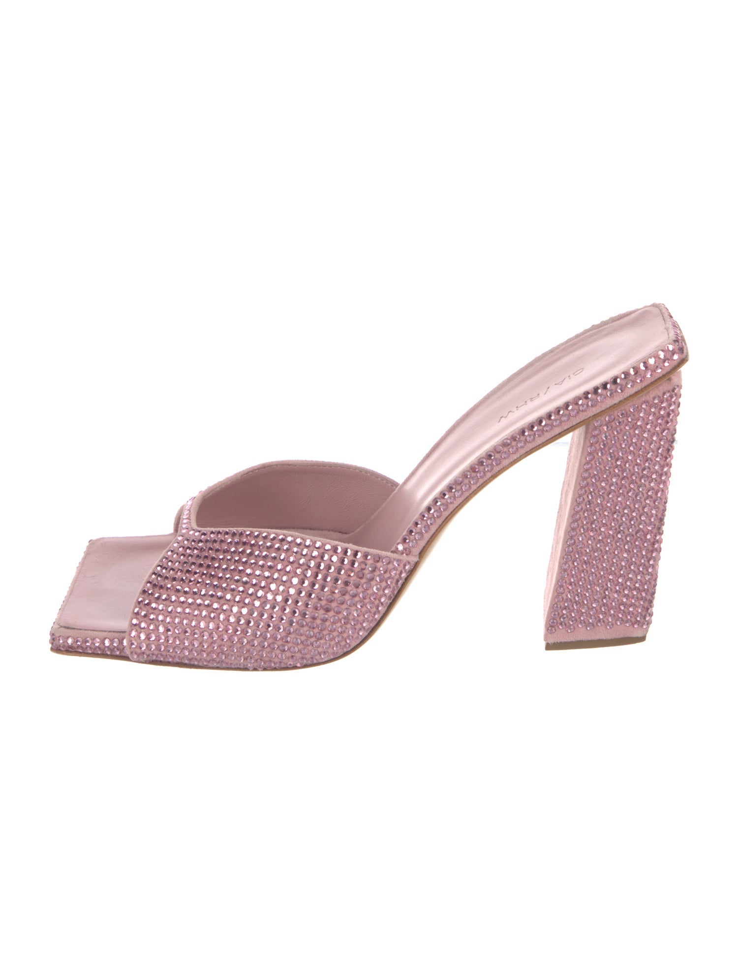 GIA/RHW Suede Crystal Embellishments Slides