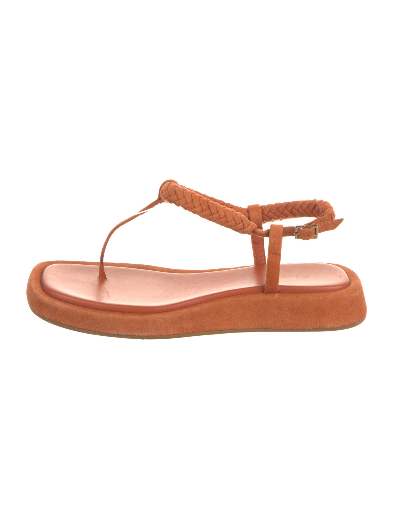 GIA/RHW Suede Braided Accents T-Strap Sandals