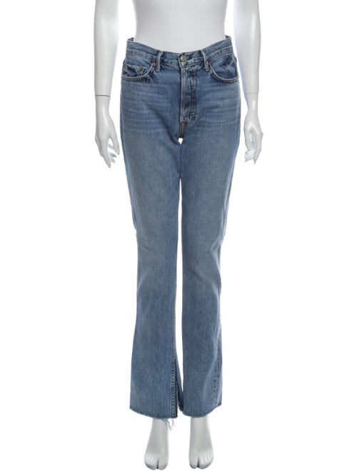 Grlfrnd Mid-Rise Straight Leg Jeans Blue