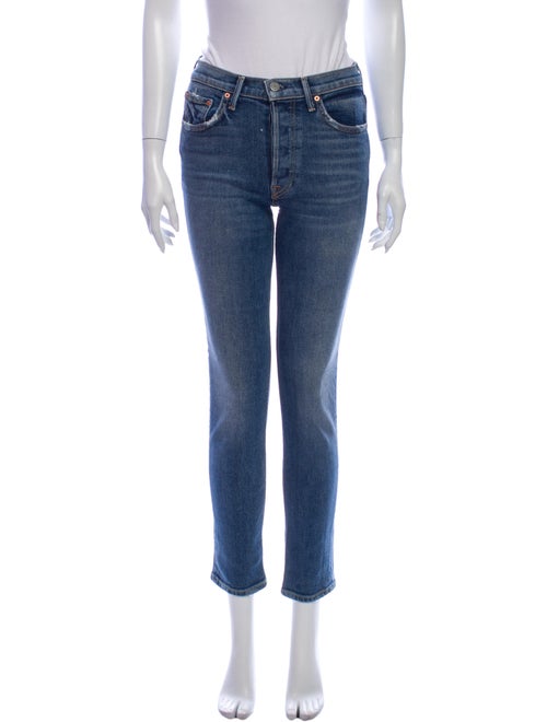 Grlfrnd Mid-Rise Straight Leg Jeans Blue