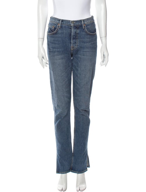 Grlfrnd Mid-Rise Straight Leg Jeans Blue
