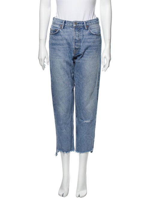Grlfrnd Mid-Rise Straight Leg Jeans Blue