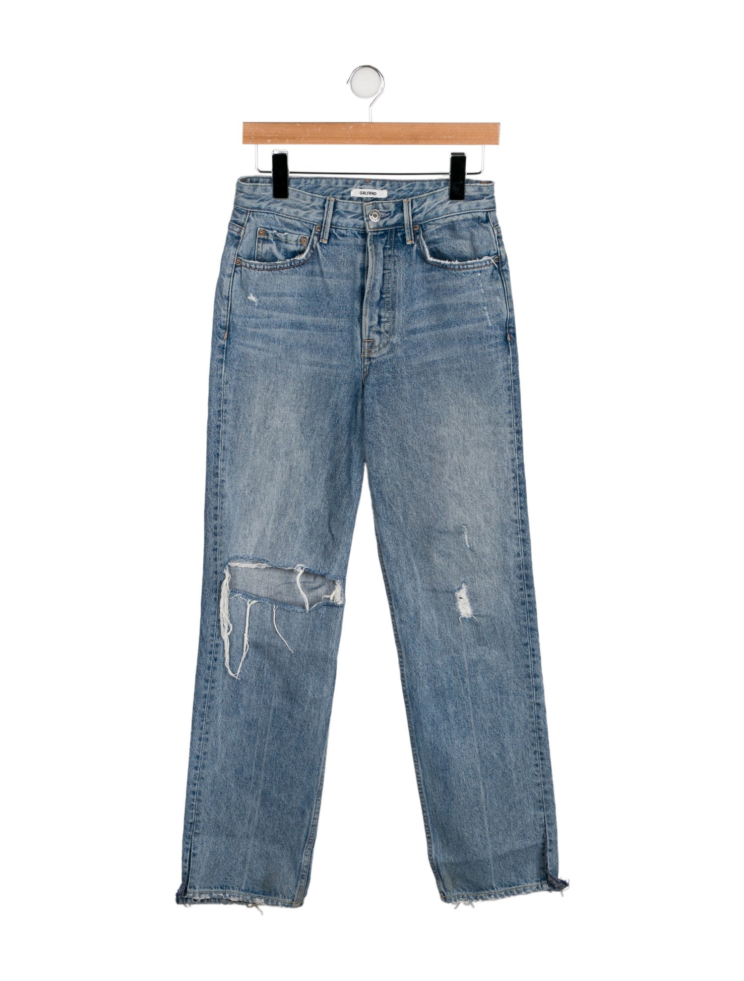 GRLFRND High-Rise Straight Leg Jeans
