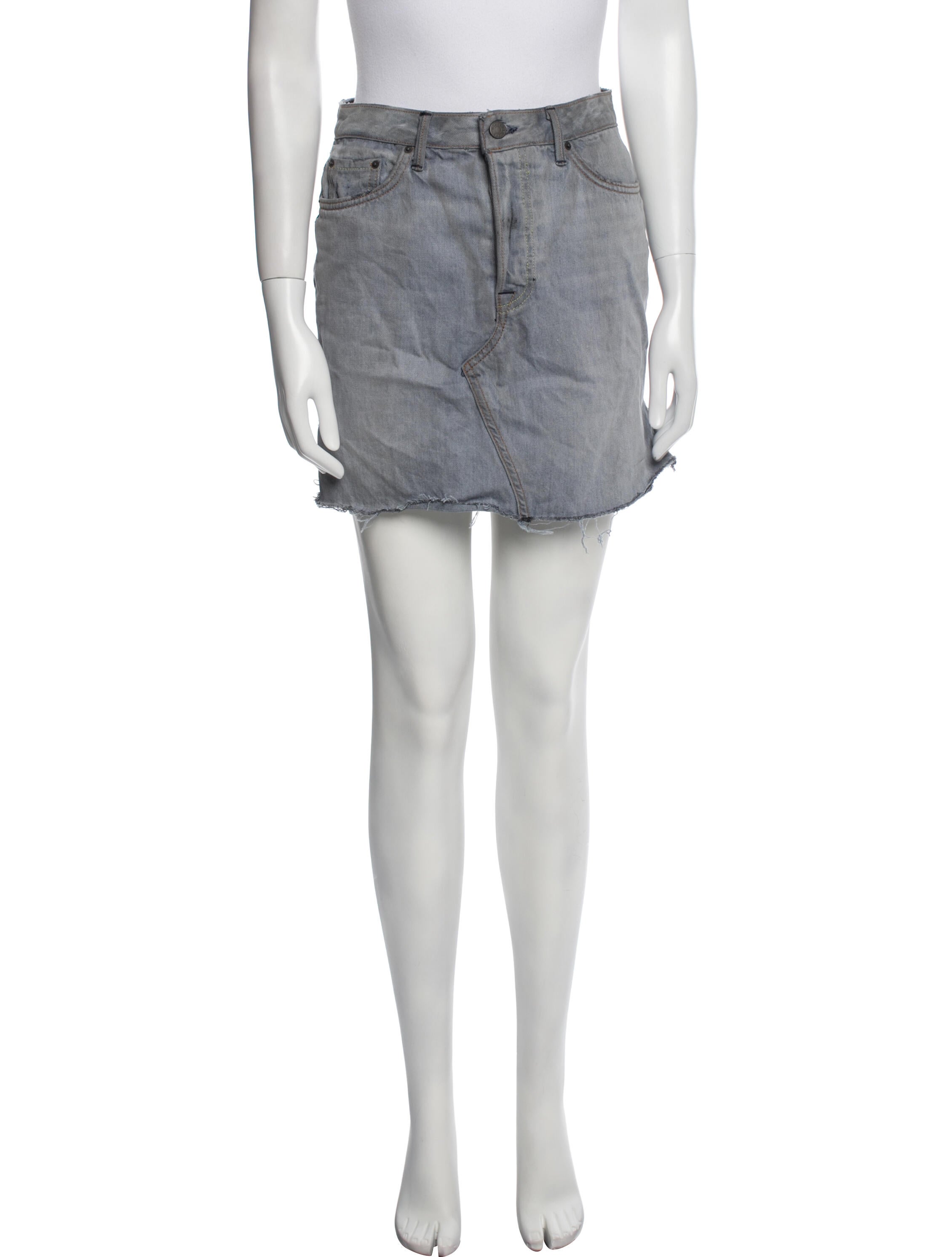 GRLFRND Raw-Edge Trim Mini Skirt