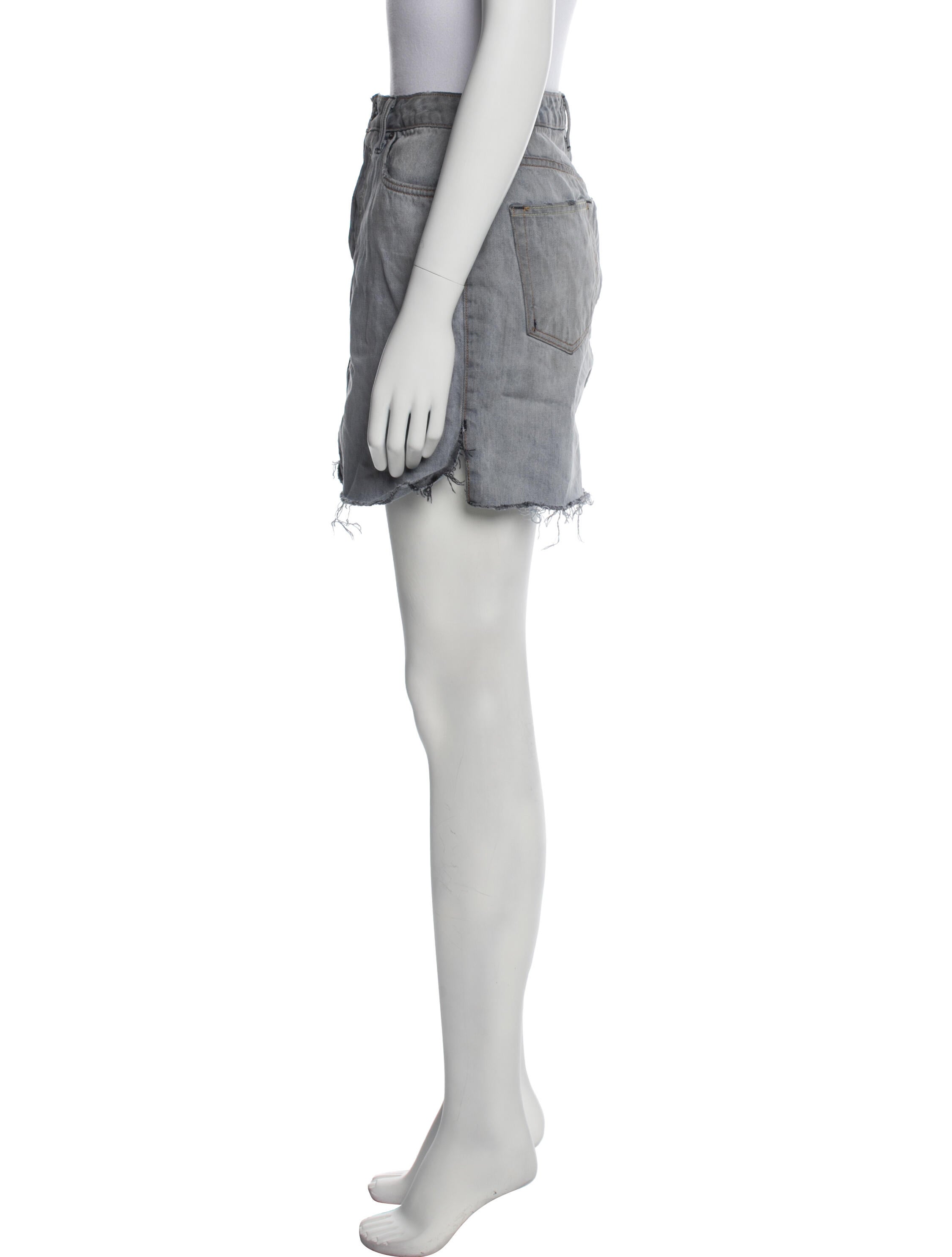 GRLFRND Raw-Edge Trim Mini Skirt