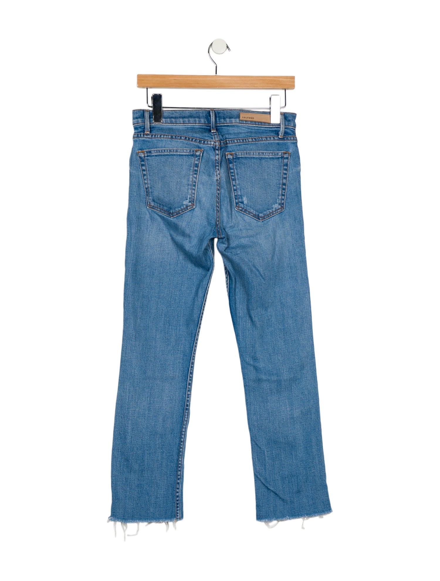 GRLFRND Mid-Rise Straight Leg Jeans