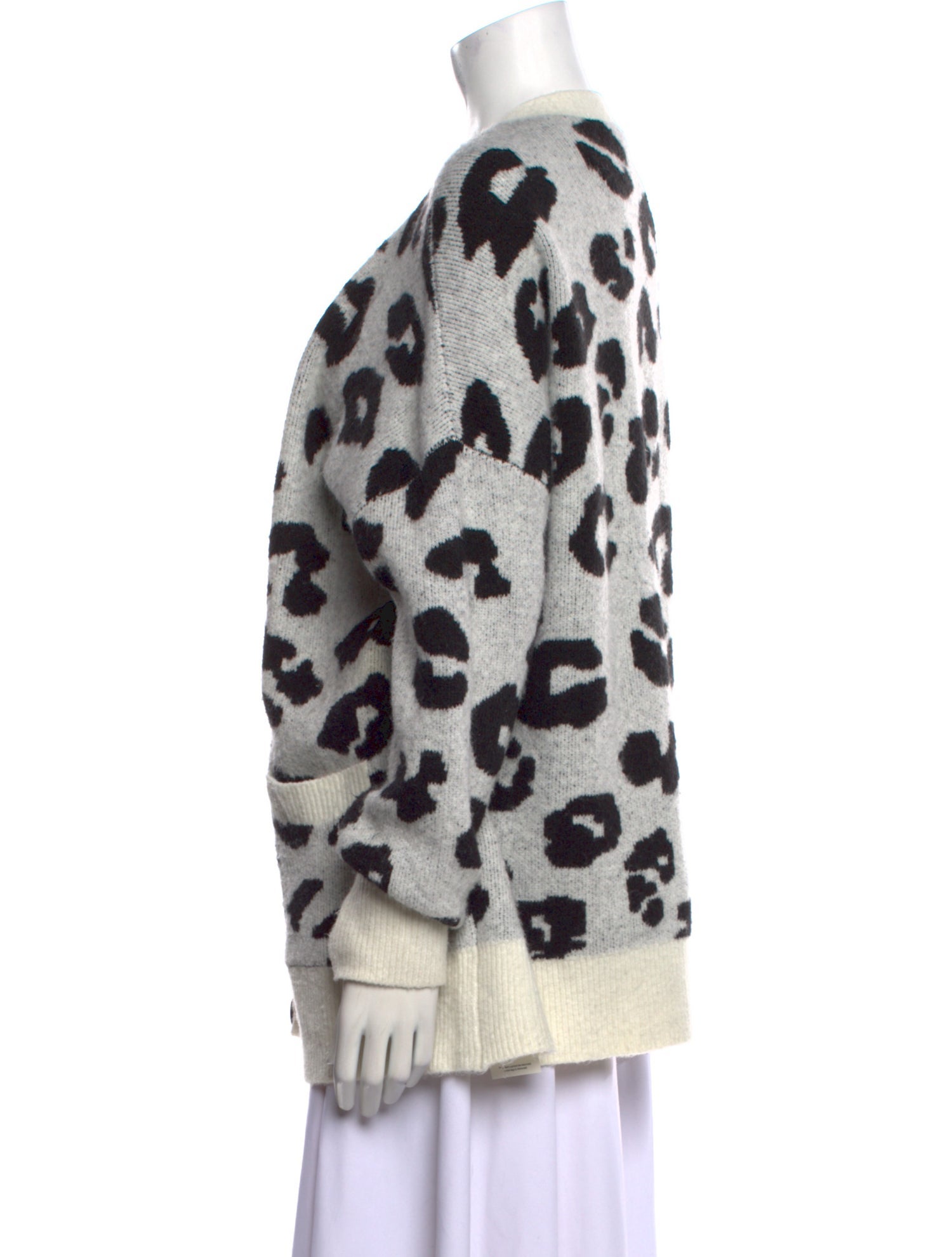 GRLFRND Animal Print V-Neck Sweater