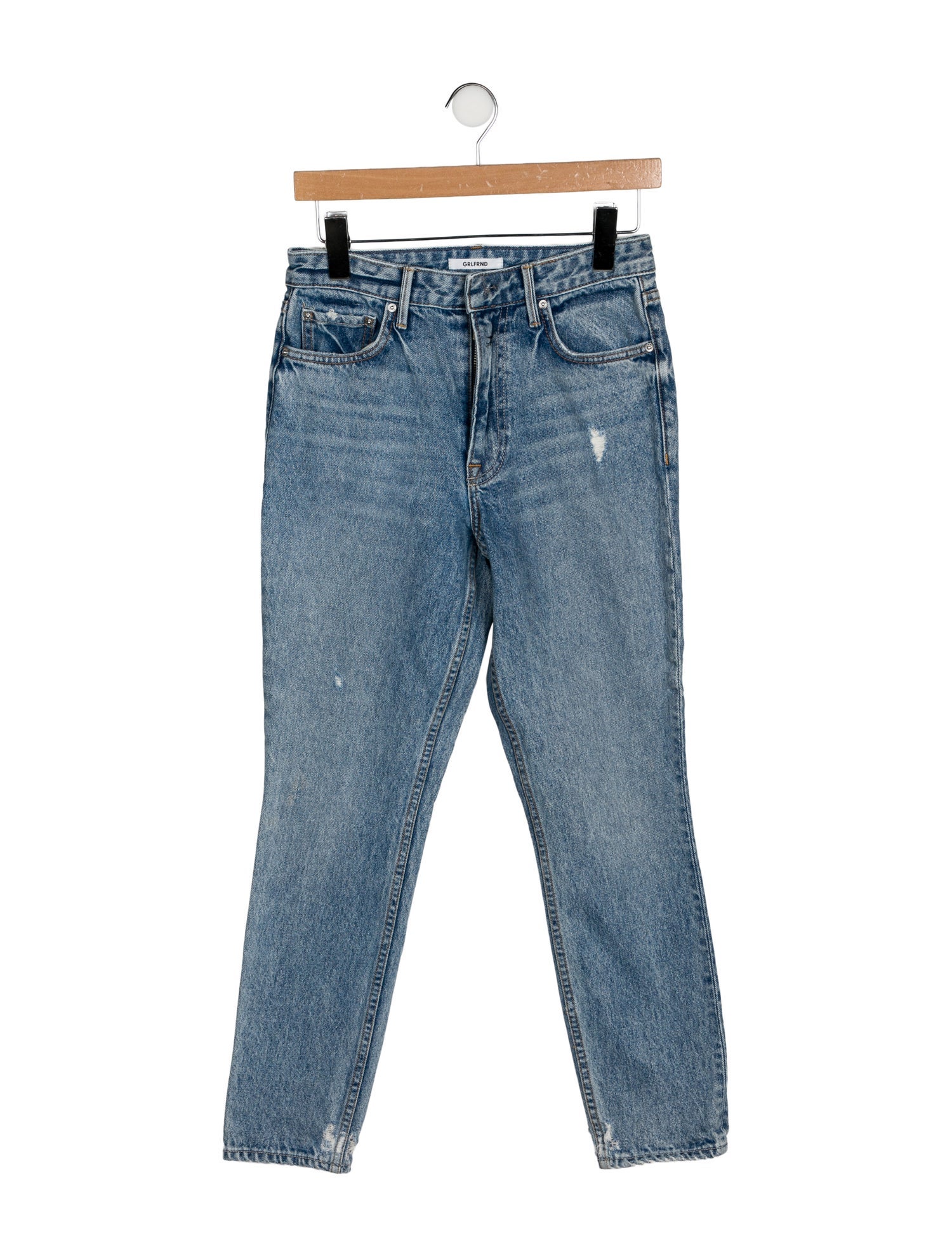 GRLFRND Mid-Rise Straight Leg Jeans