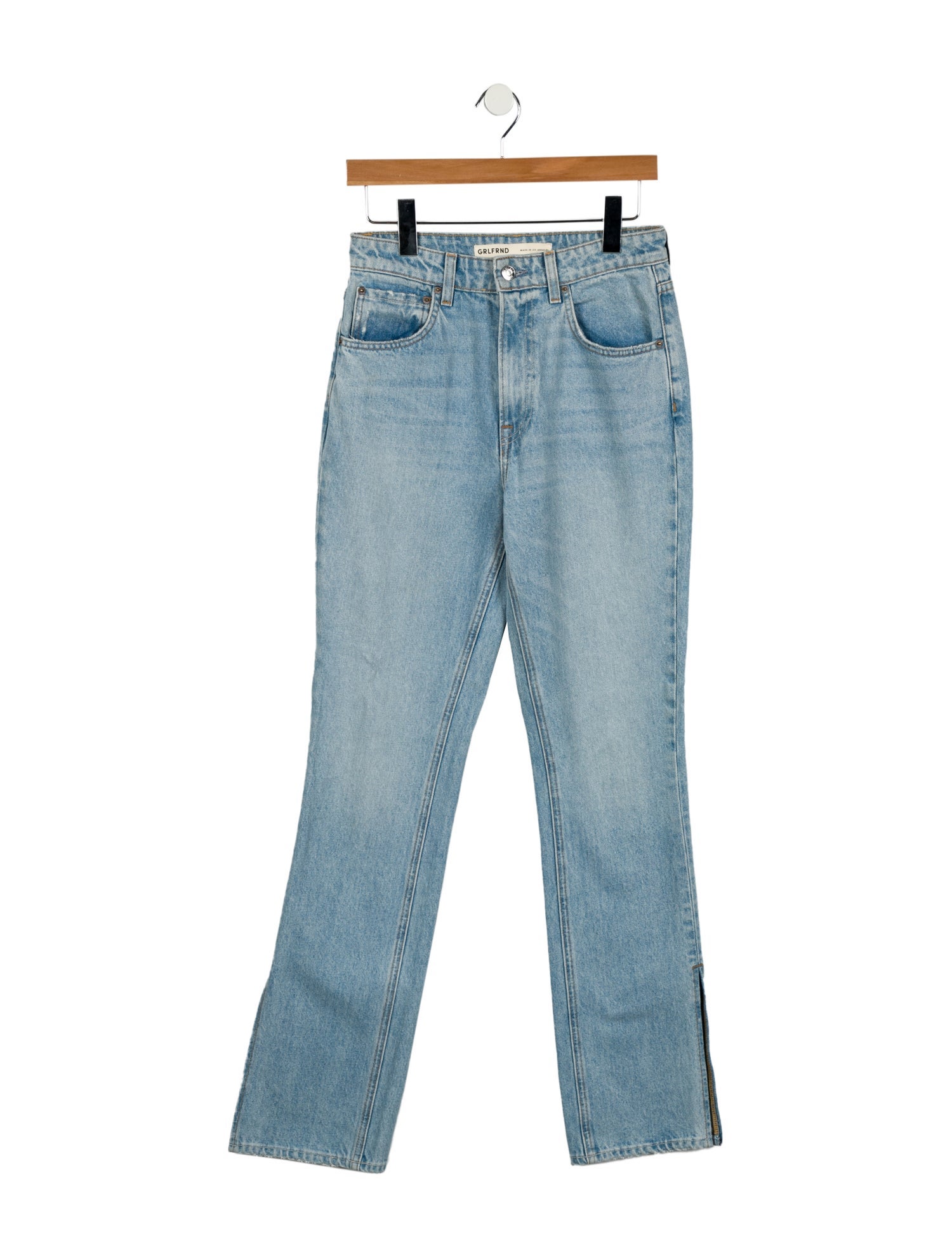 GRLFRND High-Rise Straight Leg Jeans