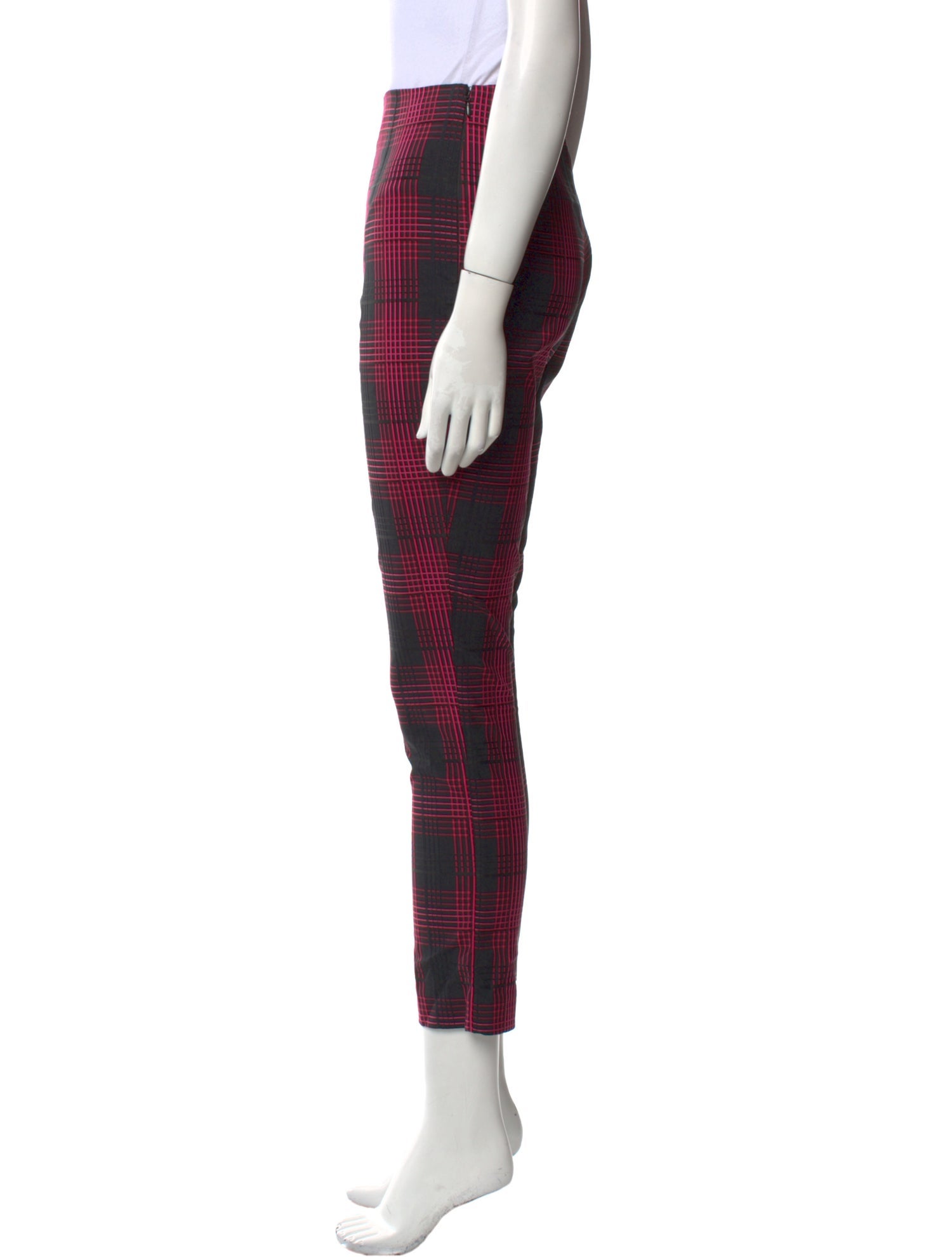 GRLFRND Plaid Print Straight Leg Pants