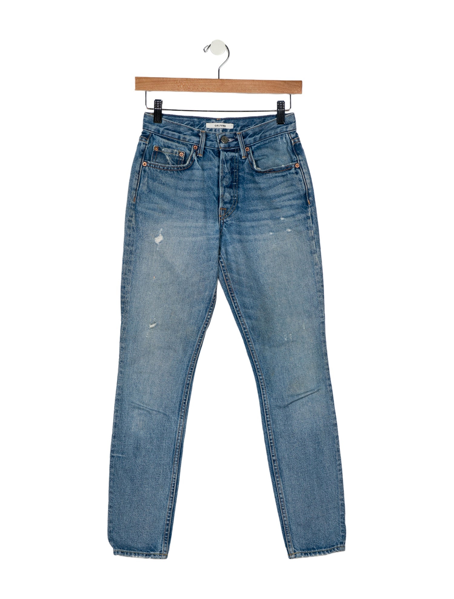 GRLFRND Mid-Rise Straight Leg Jeans