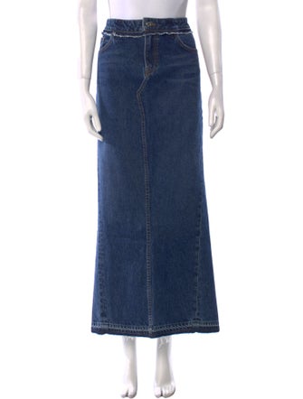 GRLFRND Raw-Edge Trim Midi Length Skirt