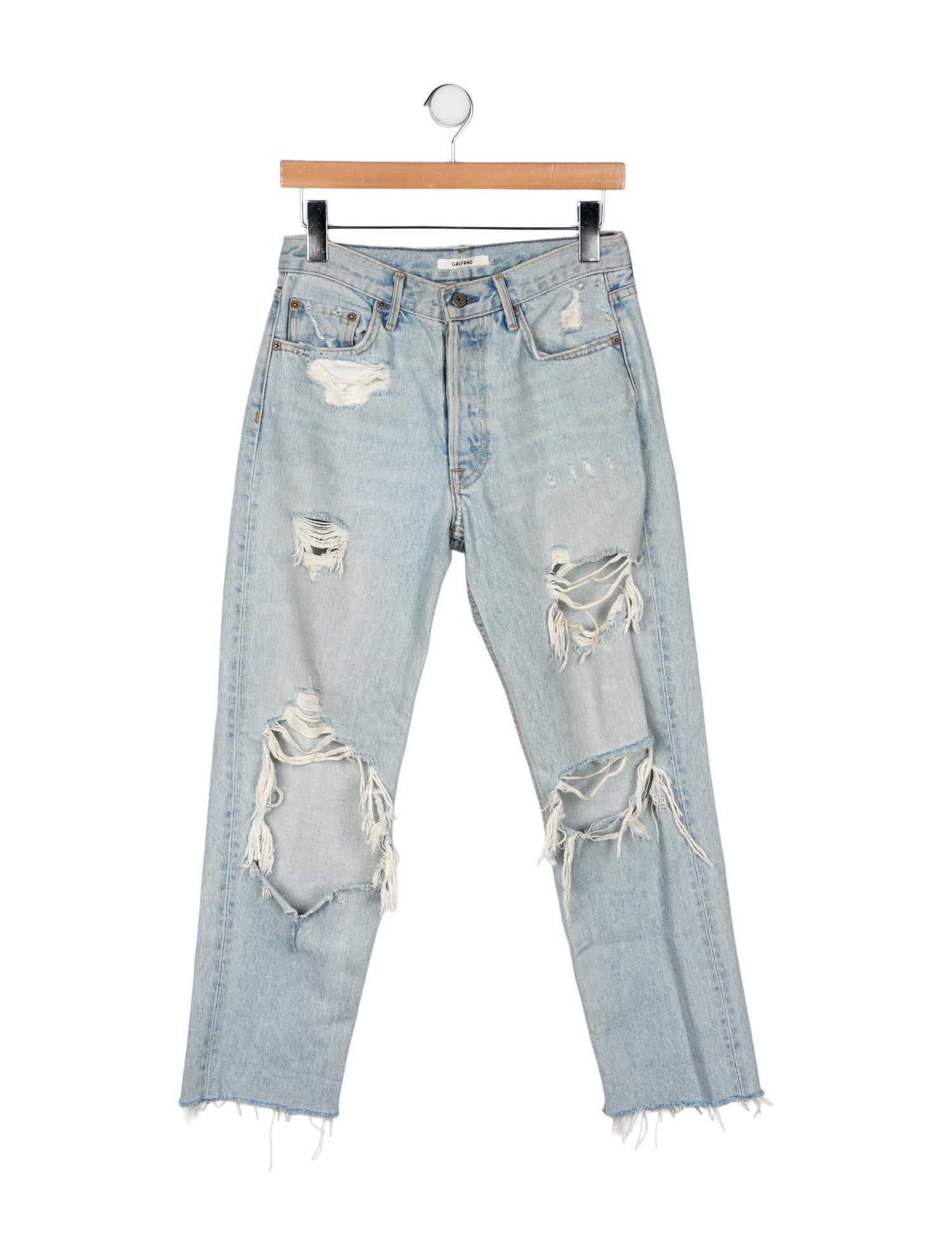 GRLFRND Mid-Rise Straight Leg Jeans
