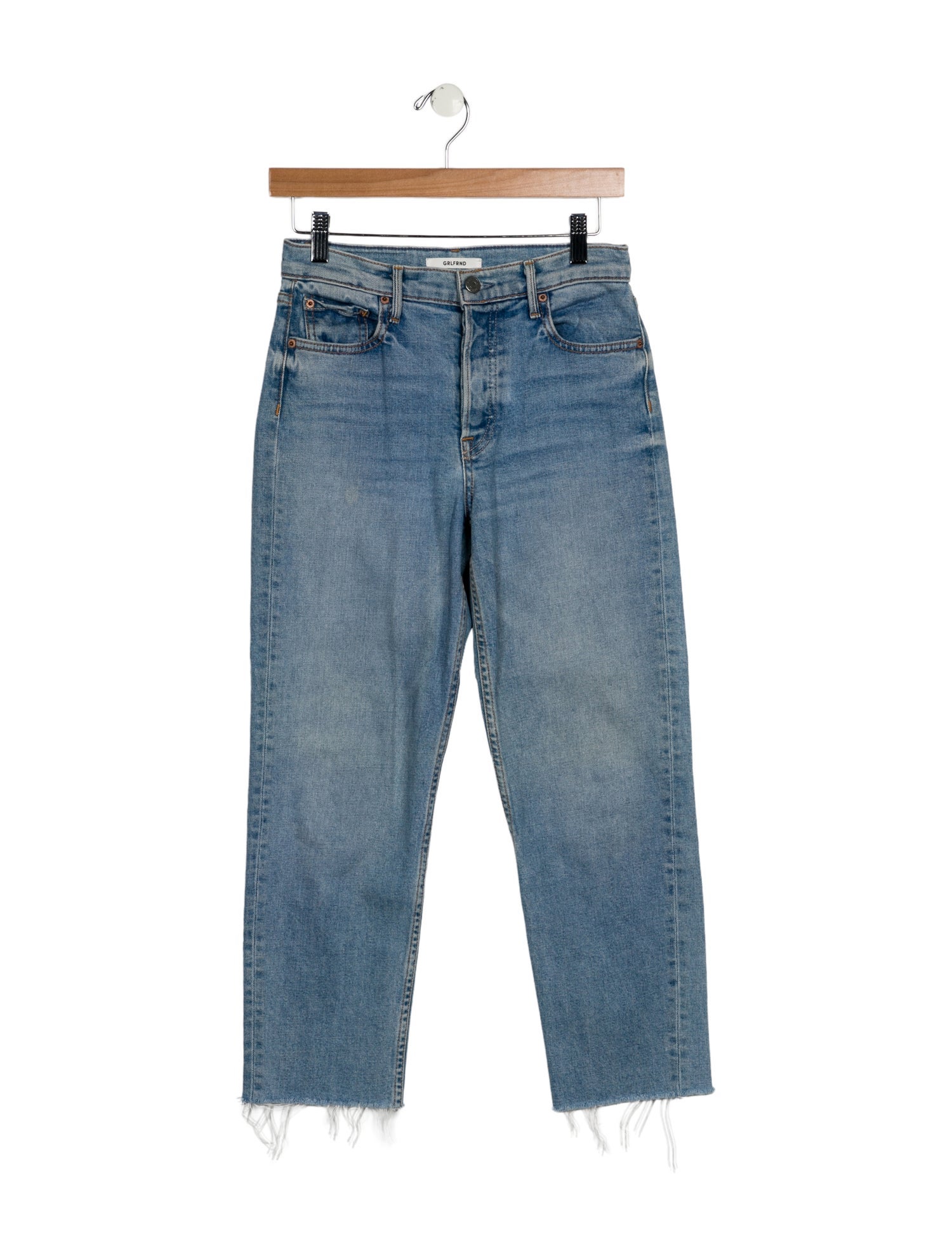 GRLFRND Mid-Rise Straight Leg Jeans