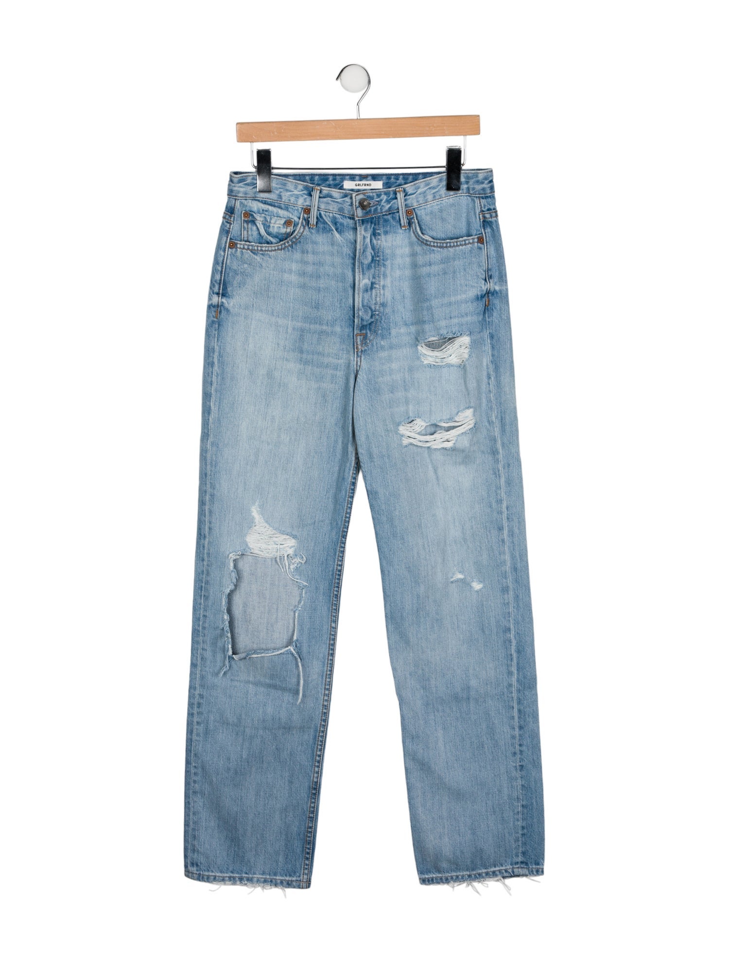GRLFRND High-Rise Straight Leg Jeans