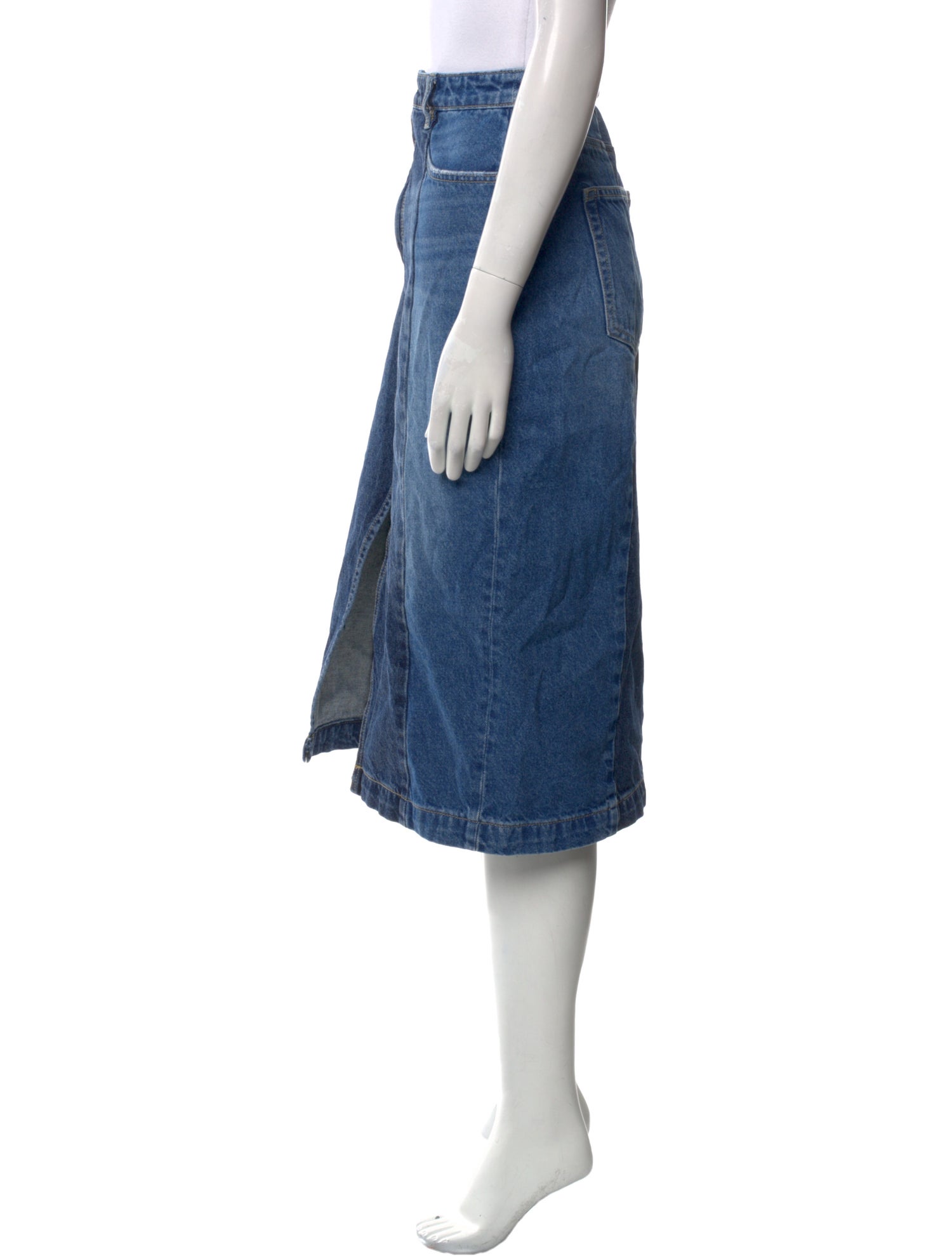 GRLFRND Distressed Accents Midi Length Skirt