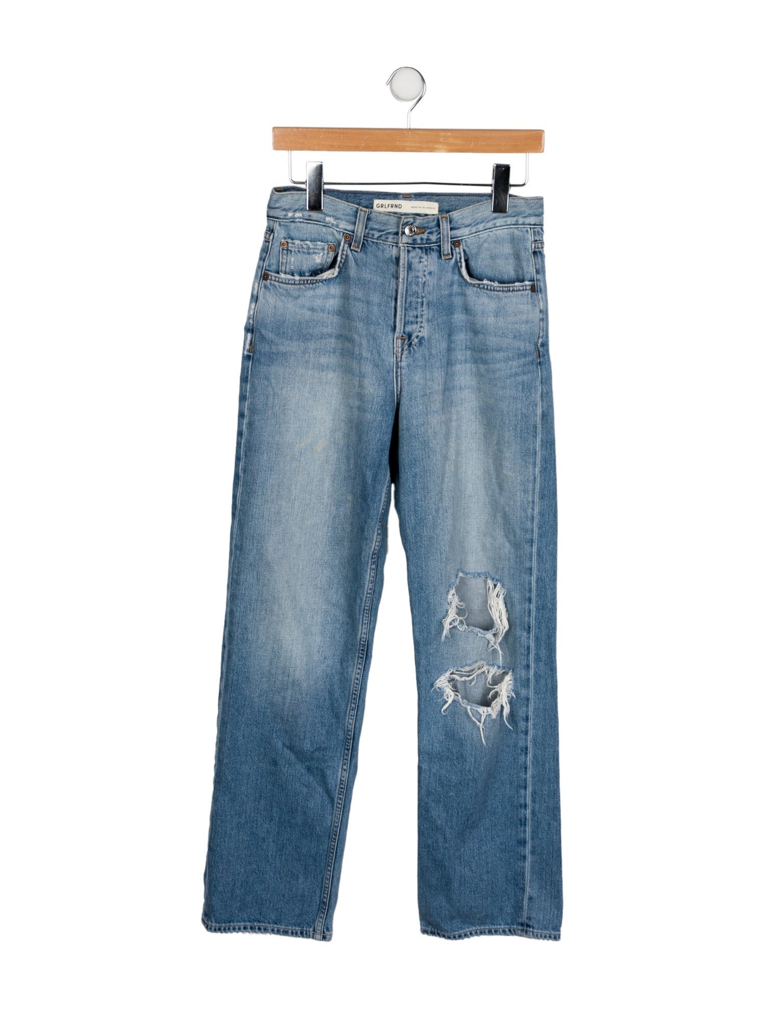 GRLFRND Mid-Rise Straight Leg Jeans