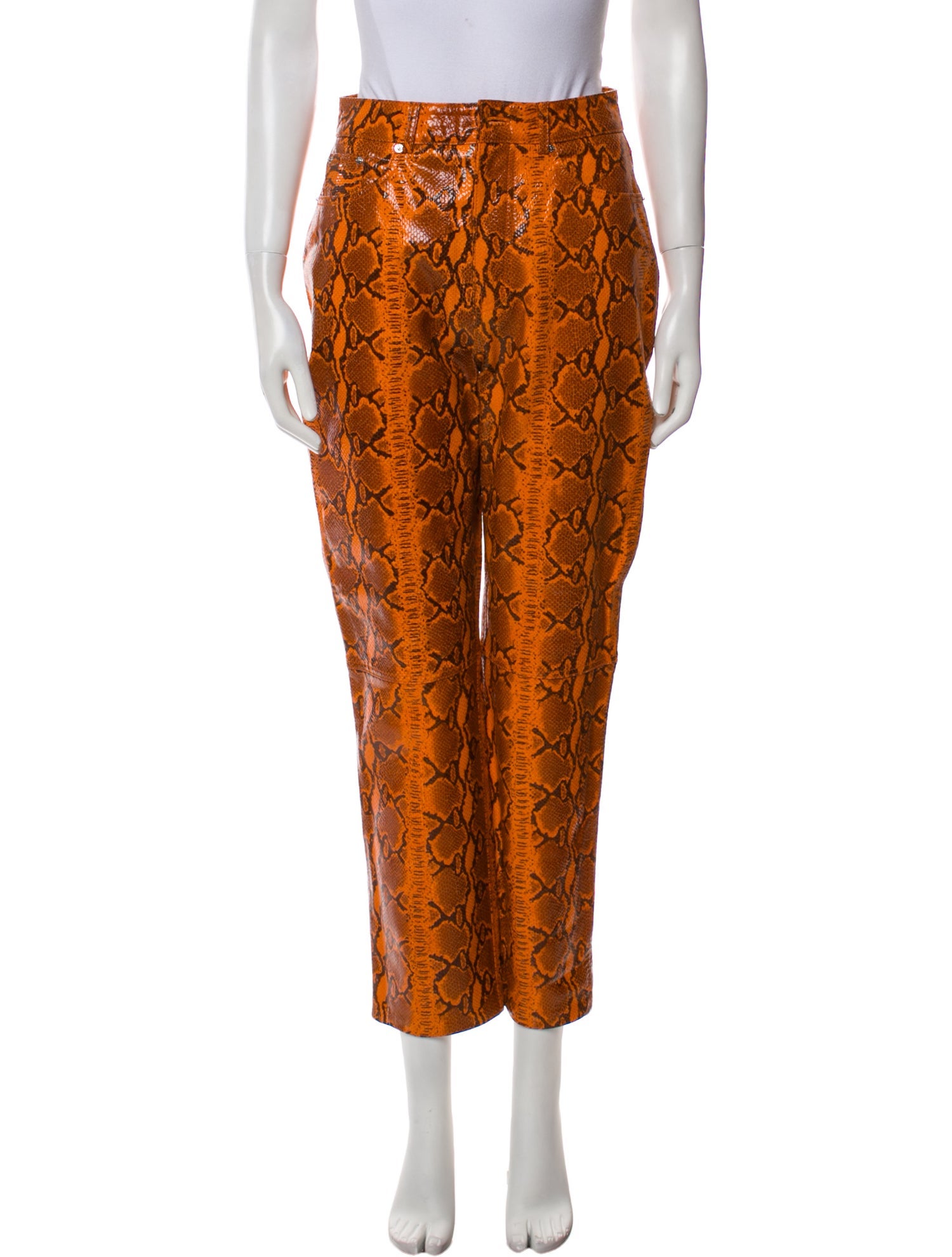 GRLFRND Leather Straight Leg Pants