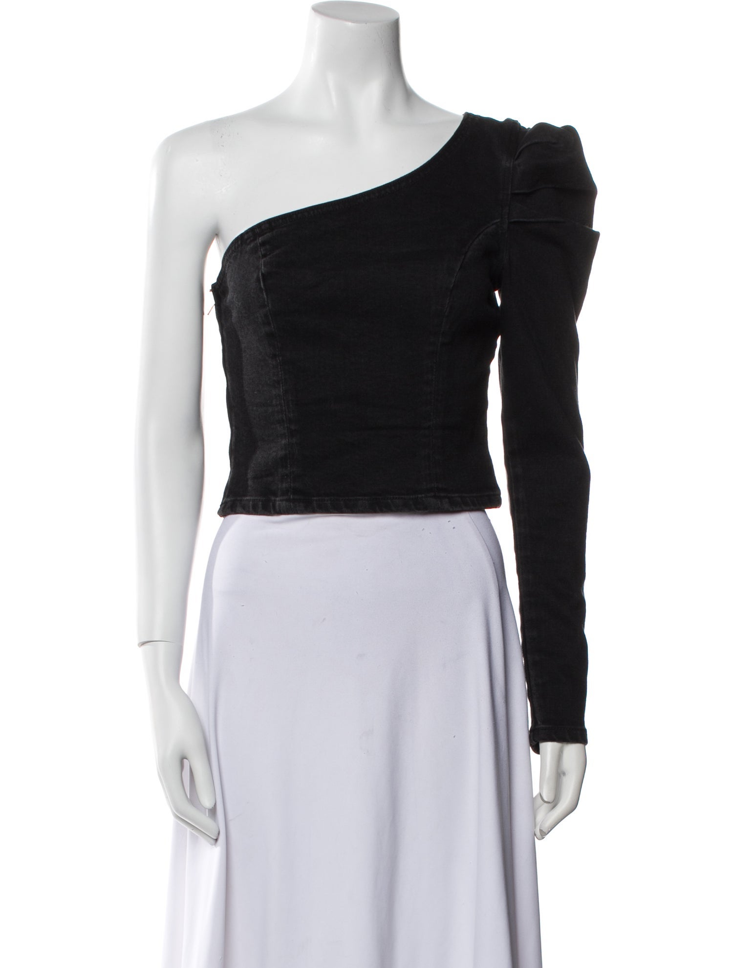 GRLFRND One-Shoulder Long Sleeve Crop Top