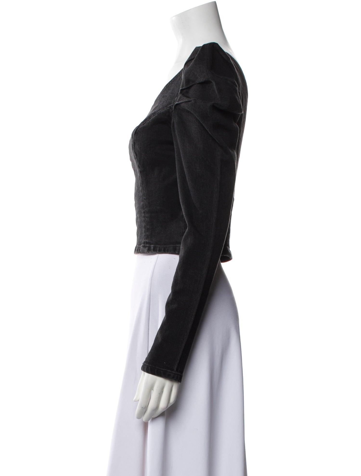 GRLFRND One-Shoulder Long Sleeve Crop Top