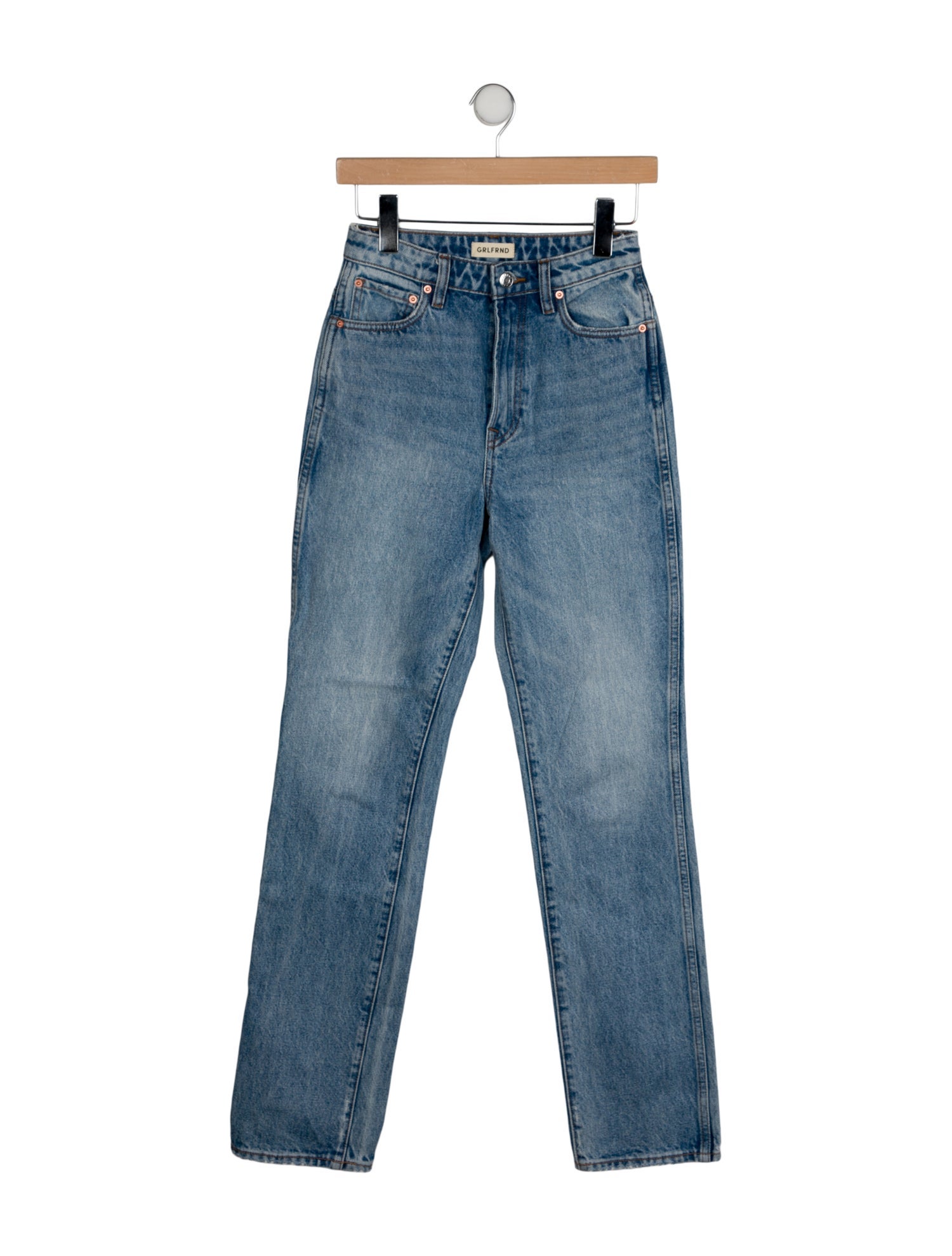 GRLFRND High-Rise Straight Leg Jeans