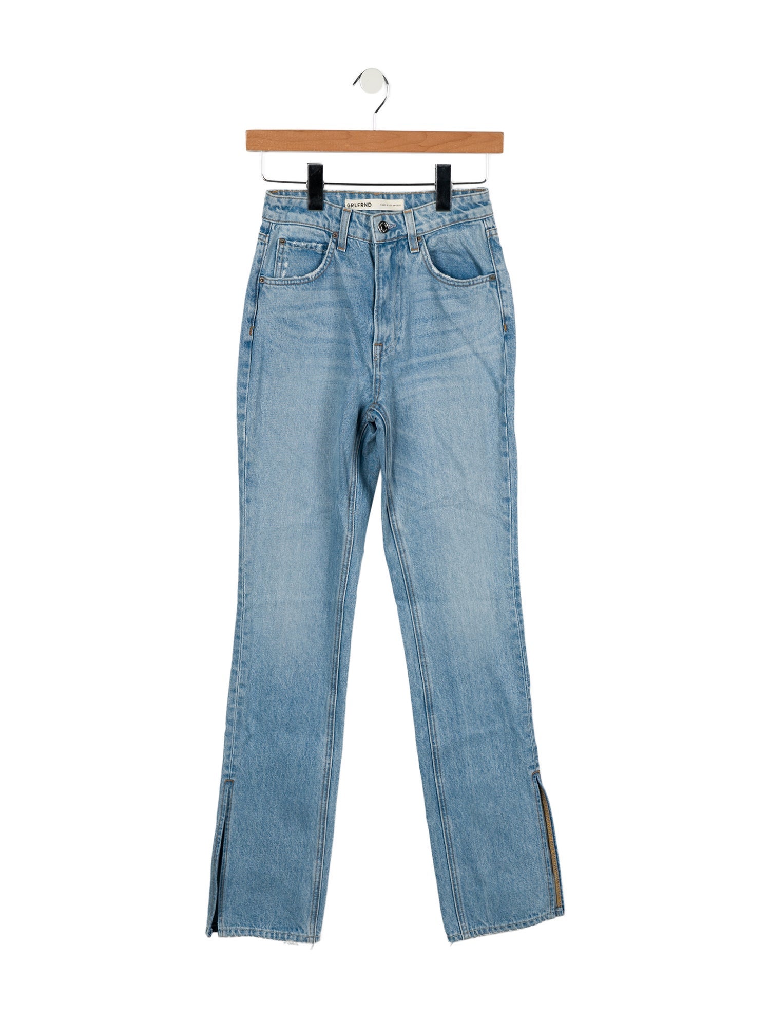 GRLFRND Mid-Rise Straight Leg Jeans