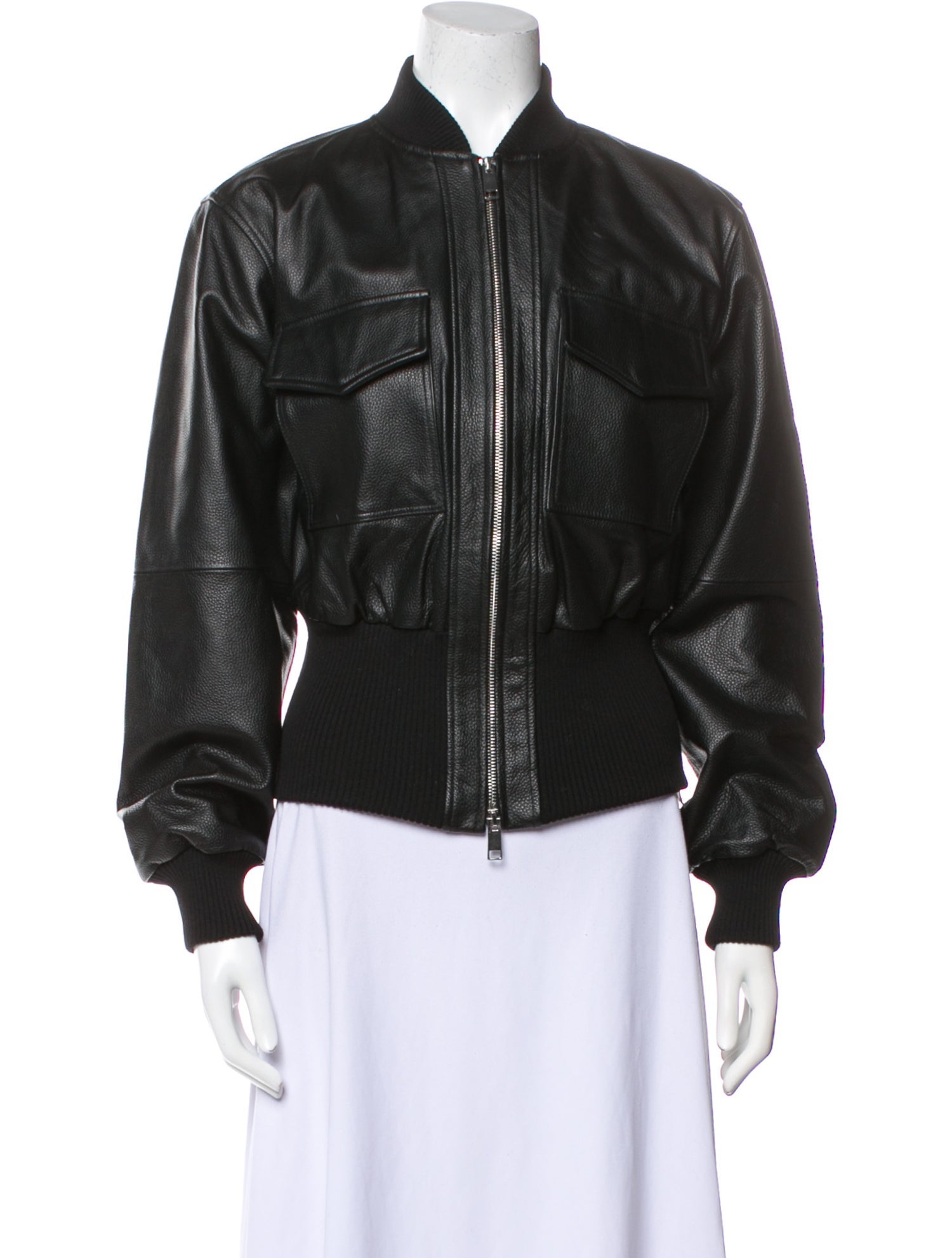 GRLFRND Leather Bomber Jacket