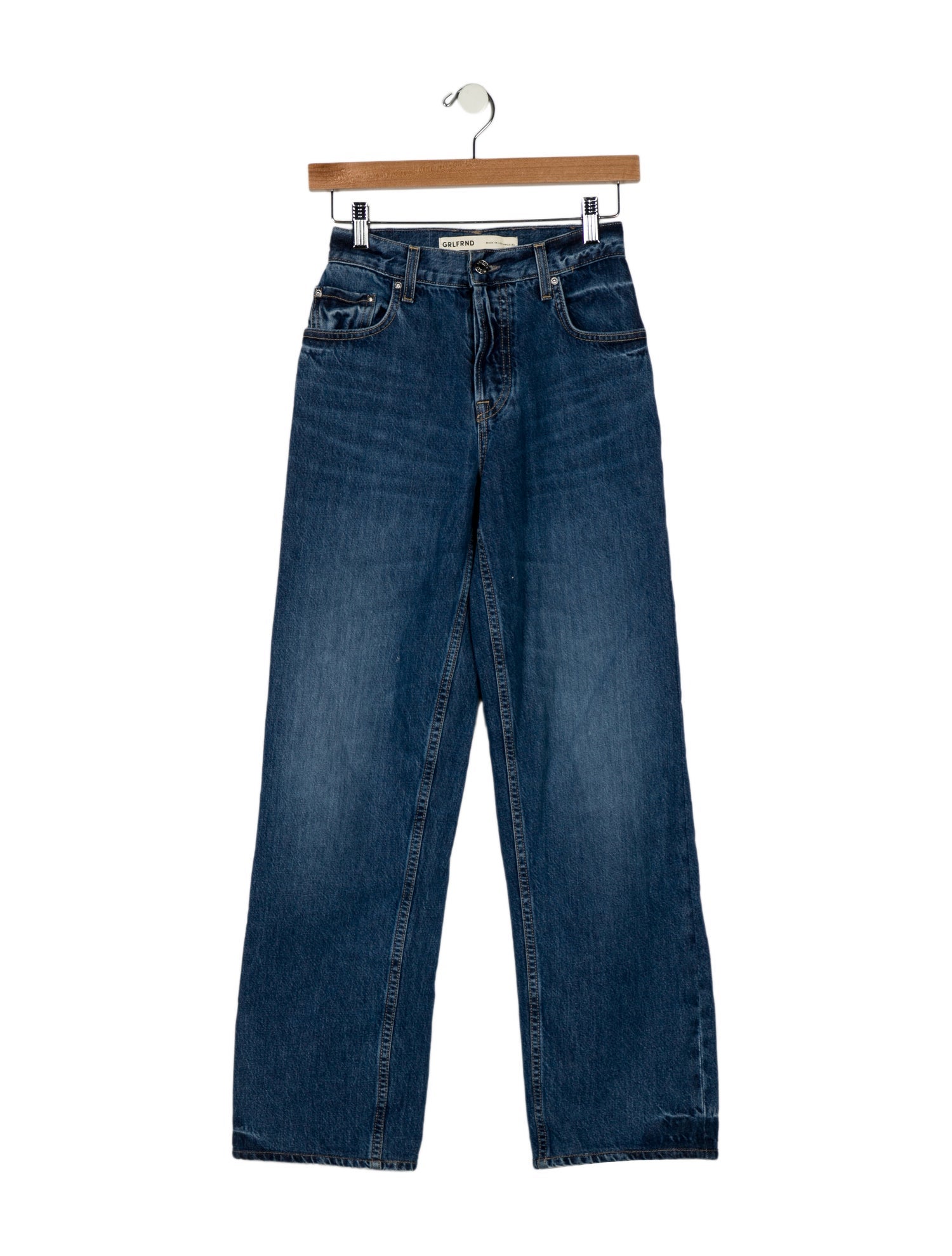 GRLFRND Mid-Rise Straight Leg Jeans