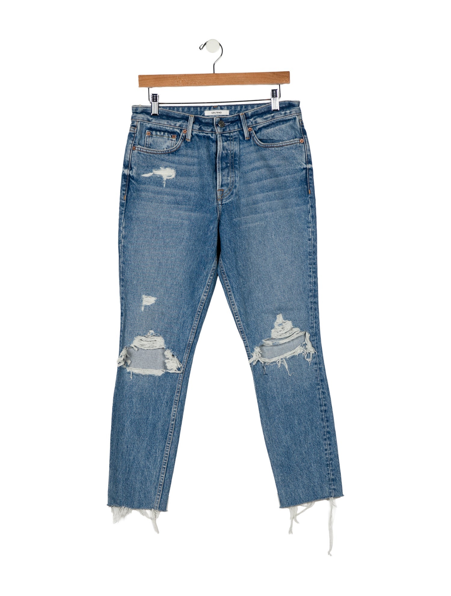 GRLFRND Mid-Rise Straight Leg Jeans w/ Tags
