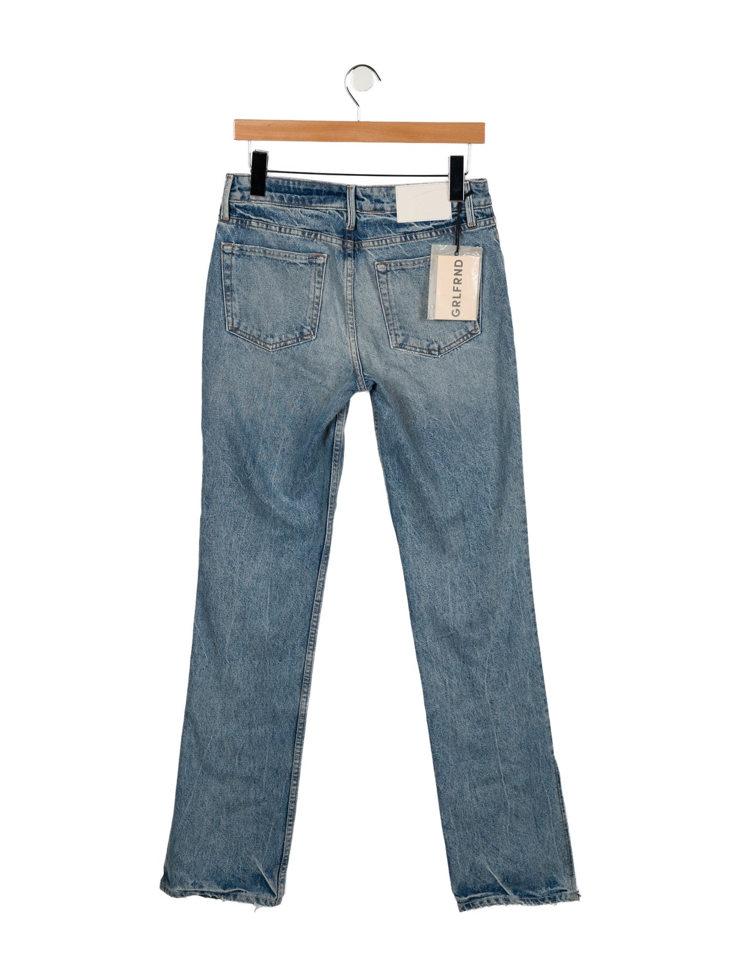 GRLFRND Mid-Rise Straight Leg Jeans w/ Tags