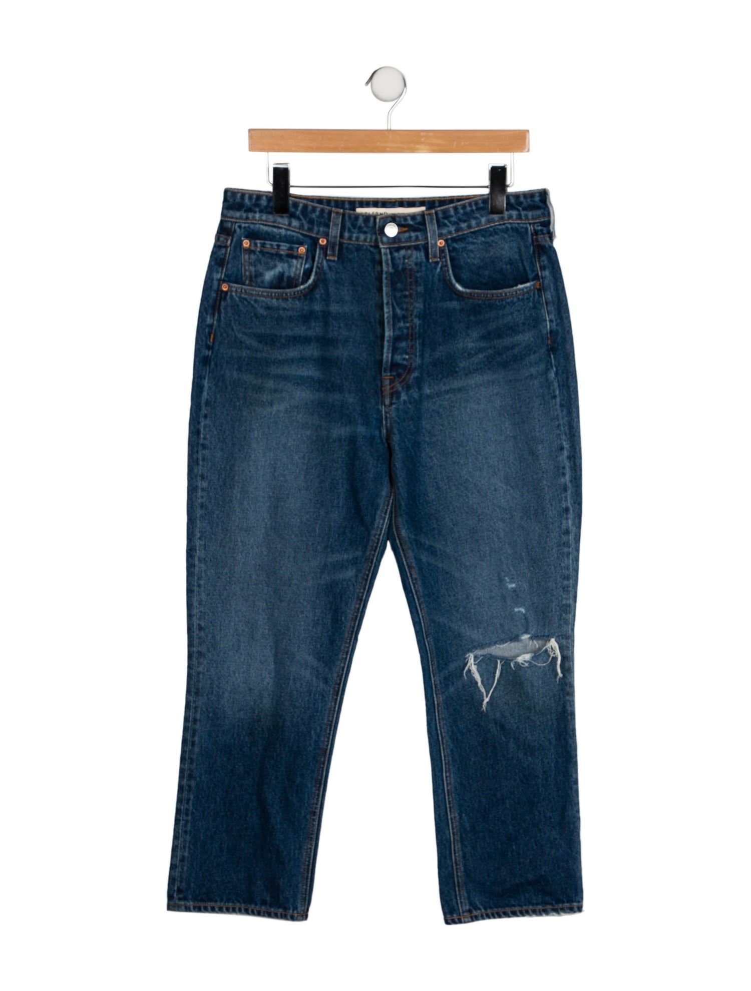 GRLFRND Low-Rise Straight Leg Jeans