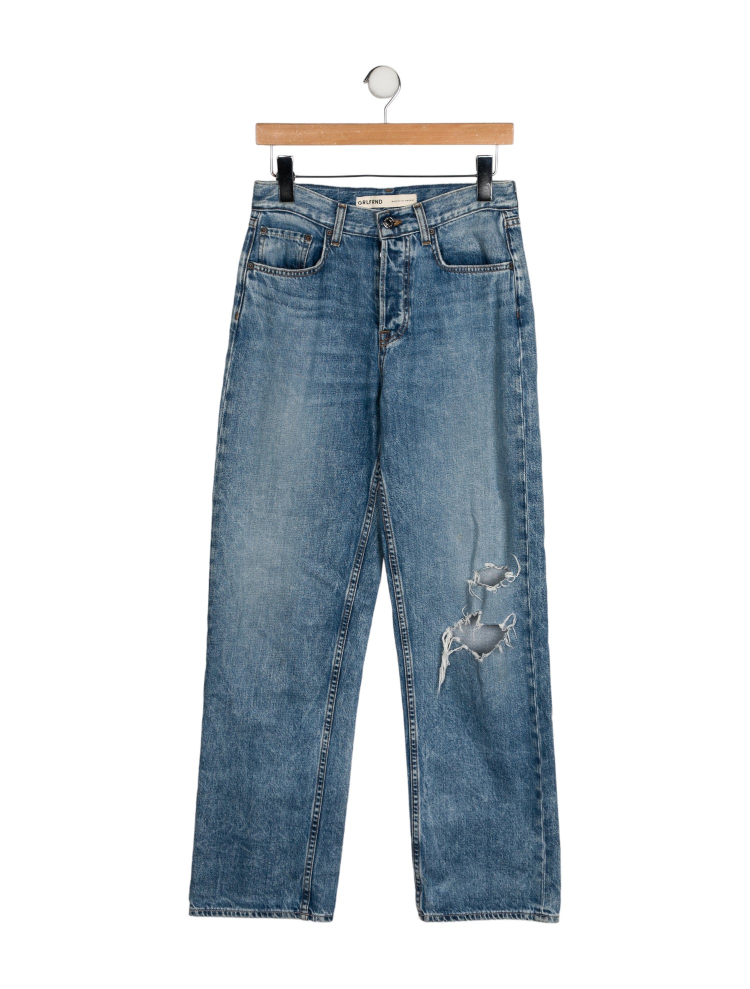 GRLFRND Mid-Rise Wide Leg Jeans