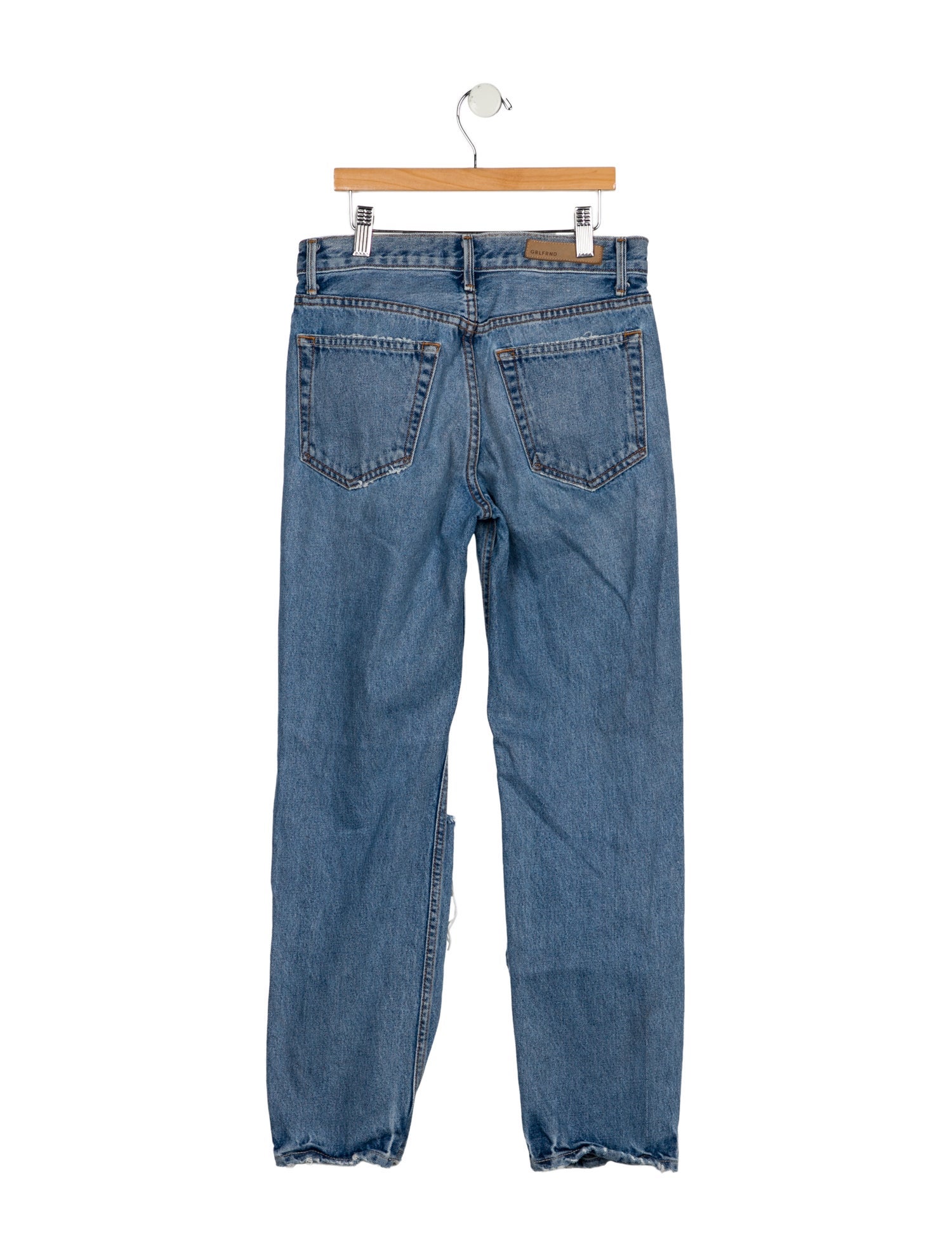 GRLFRND Mid-Rise Straight Leg Jeans