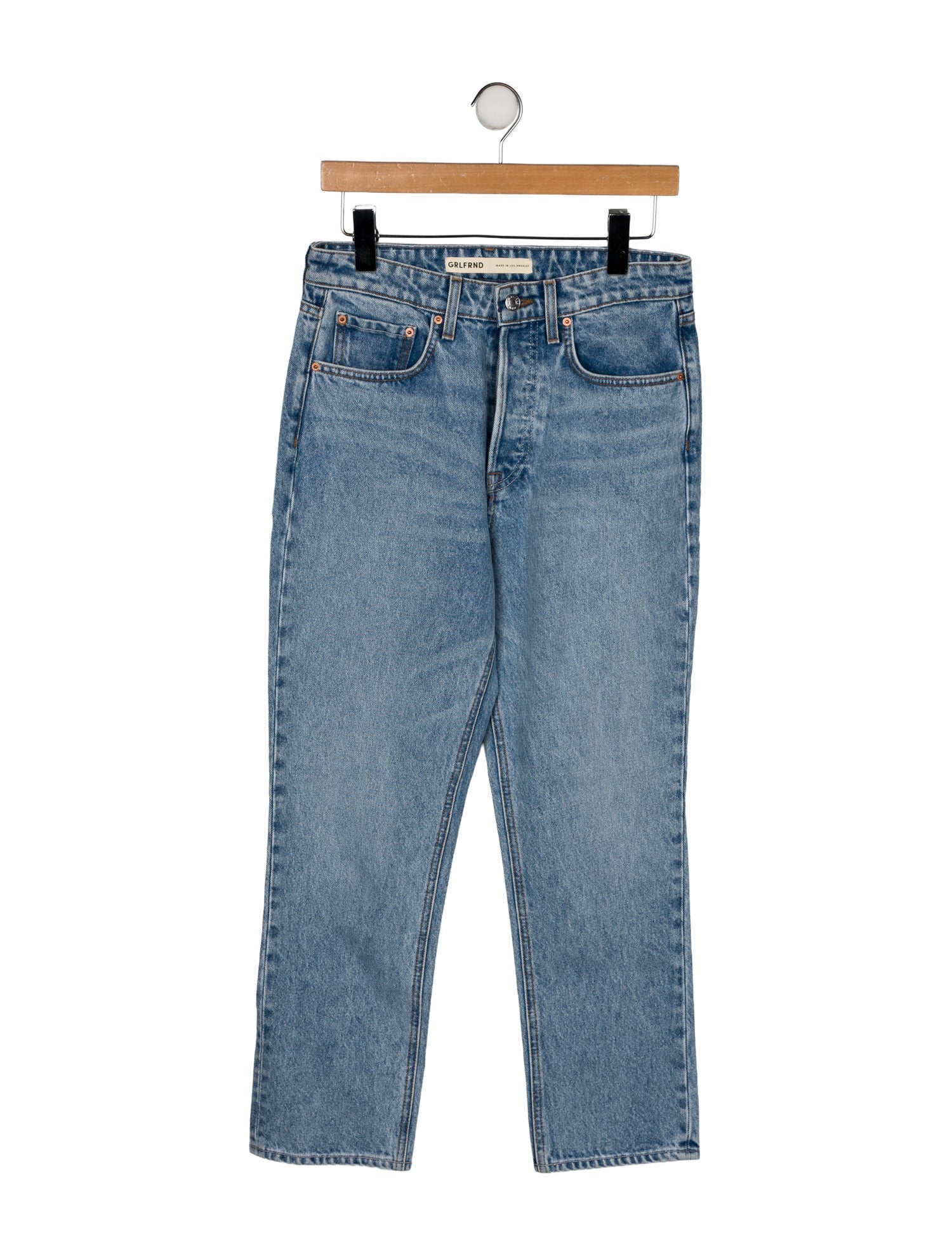 GRLFRND High-Rise Straight Leg Jeans