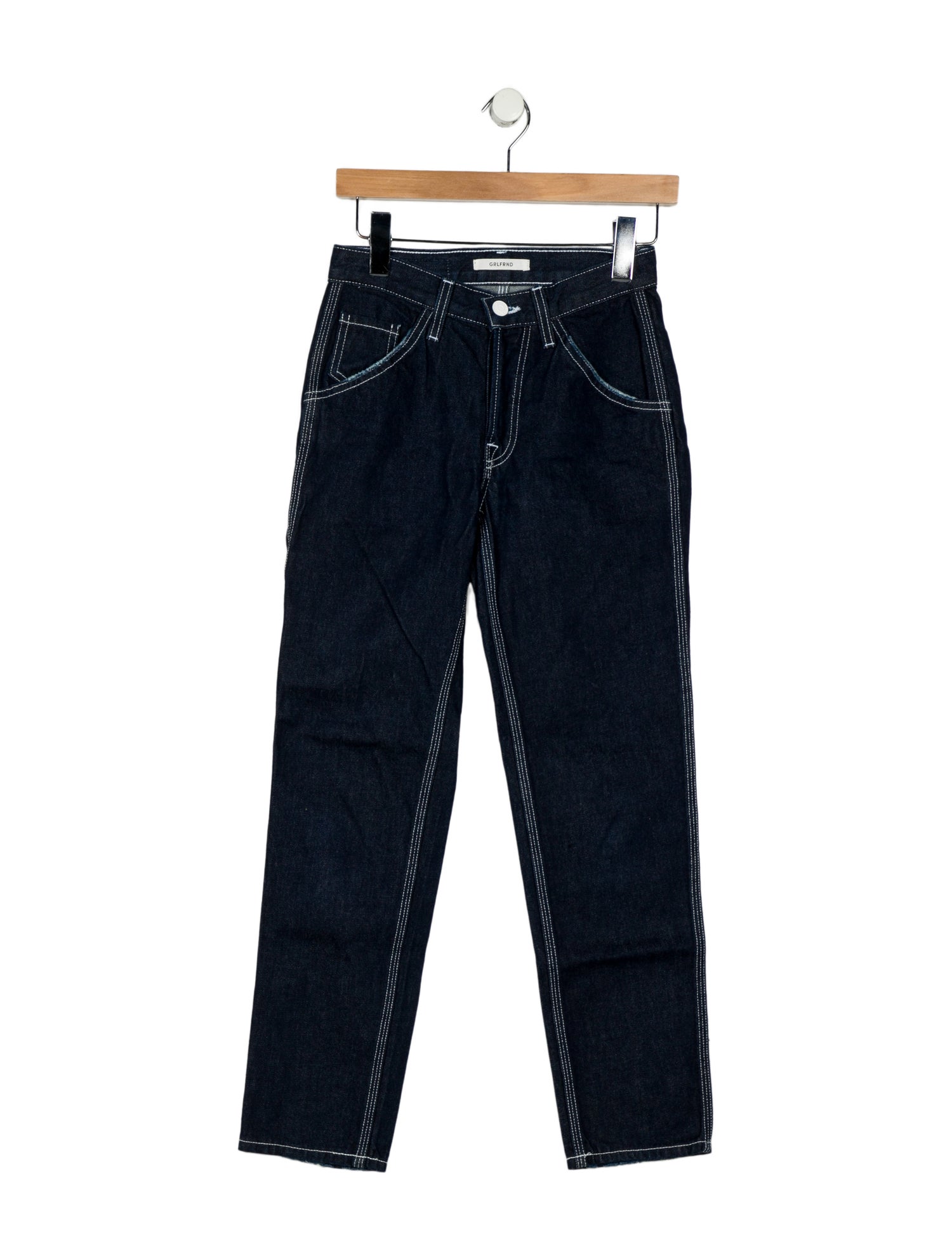GRLFRND Mid-Rise Straight Leg Jeans