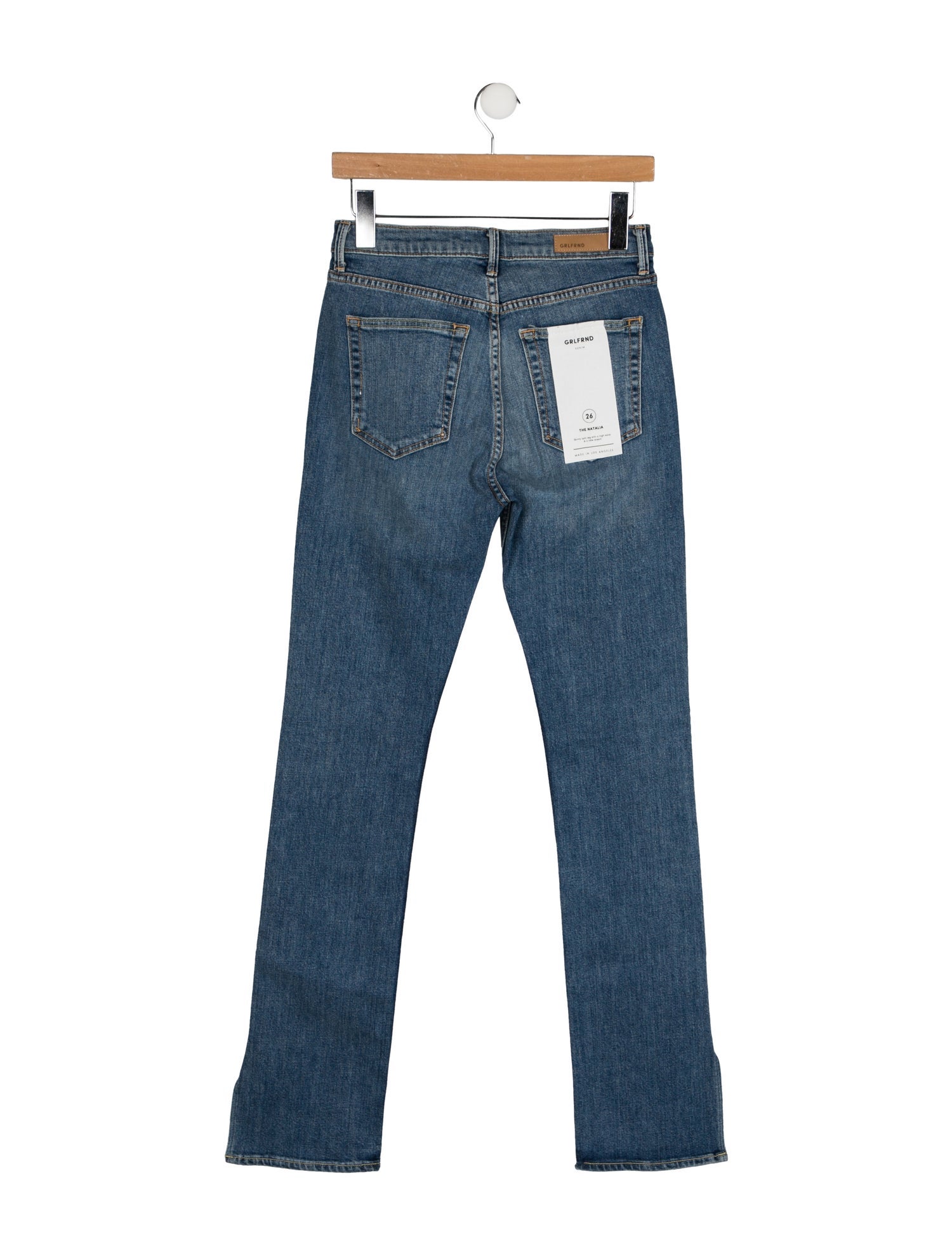 GRLFRND Mid-Rise Straight Leg Jeans